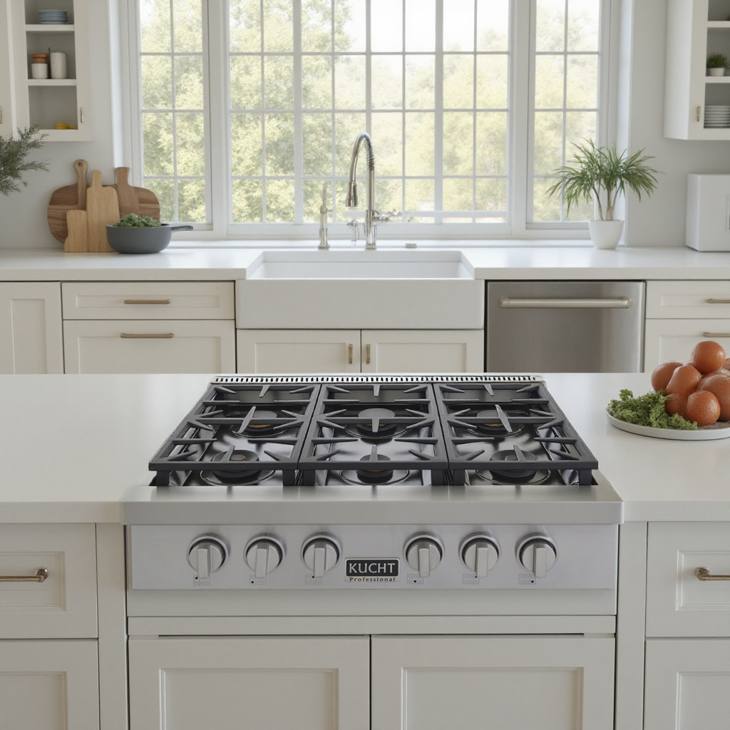 KUCHT Professional 36 in. Natural Gas Range Top with Sealed Burners in Stainless Steel
