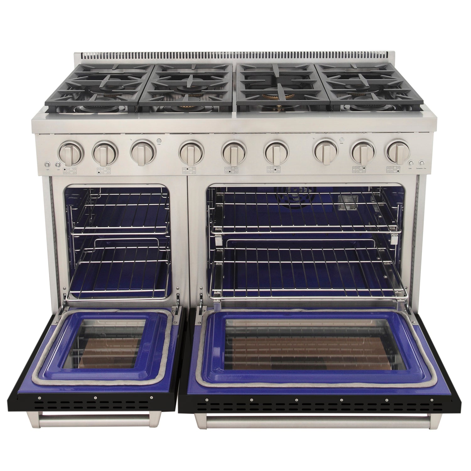 KUCHT Professional 48 in. 6.7 cu. ft. Propane Gas Range with Sealed Burners, Griddle and Two Ovens - One Convection