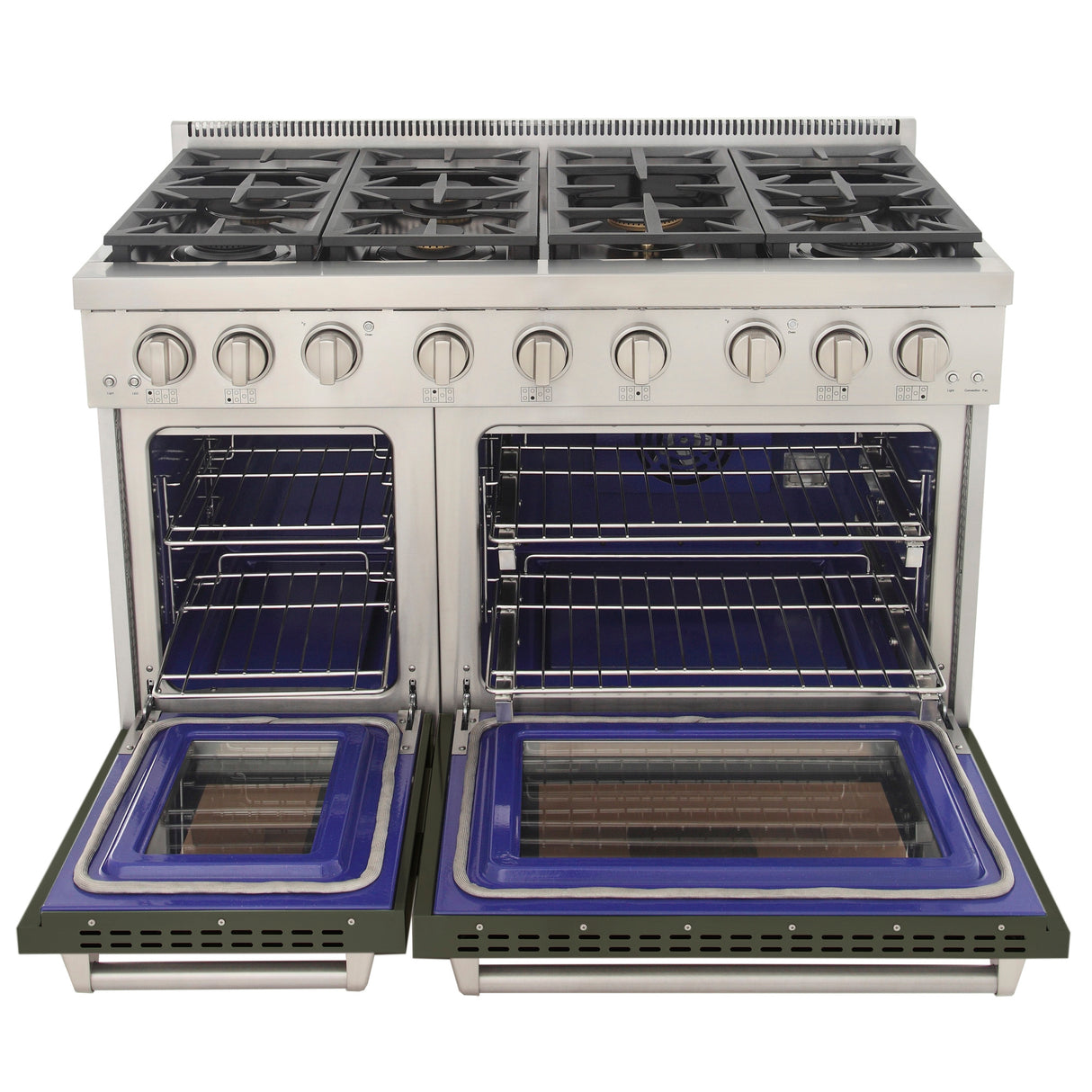 KUCHT Professional 48 in. 6.7 cu. ft. Natural Gas Range with Sealed Burners, Grill / Griddle and Two Ovens - One Convection