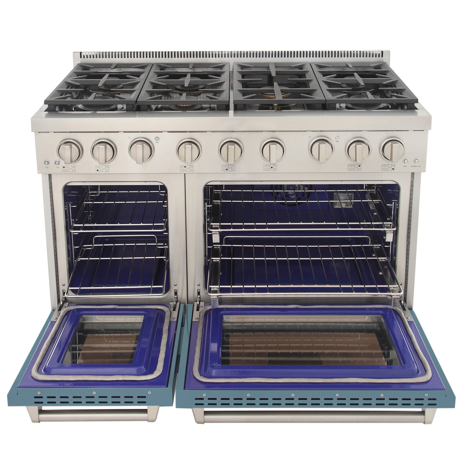 KUCHT Professional 48 in. 6.7 cu. ft. Propane Gas Range with Sealed Burners, Griddle and Two Ovens - One Convection