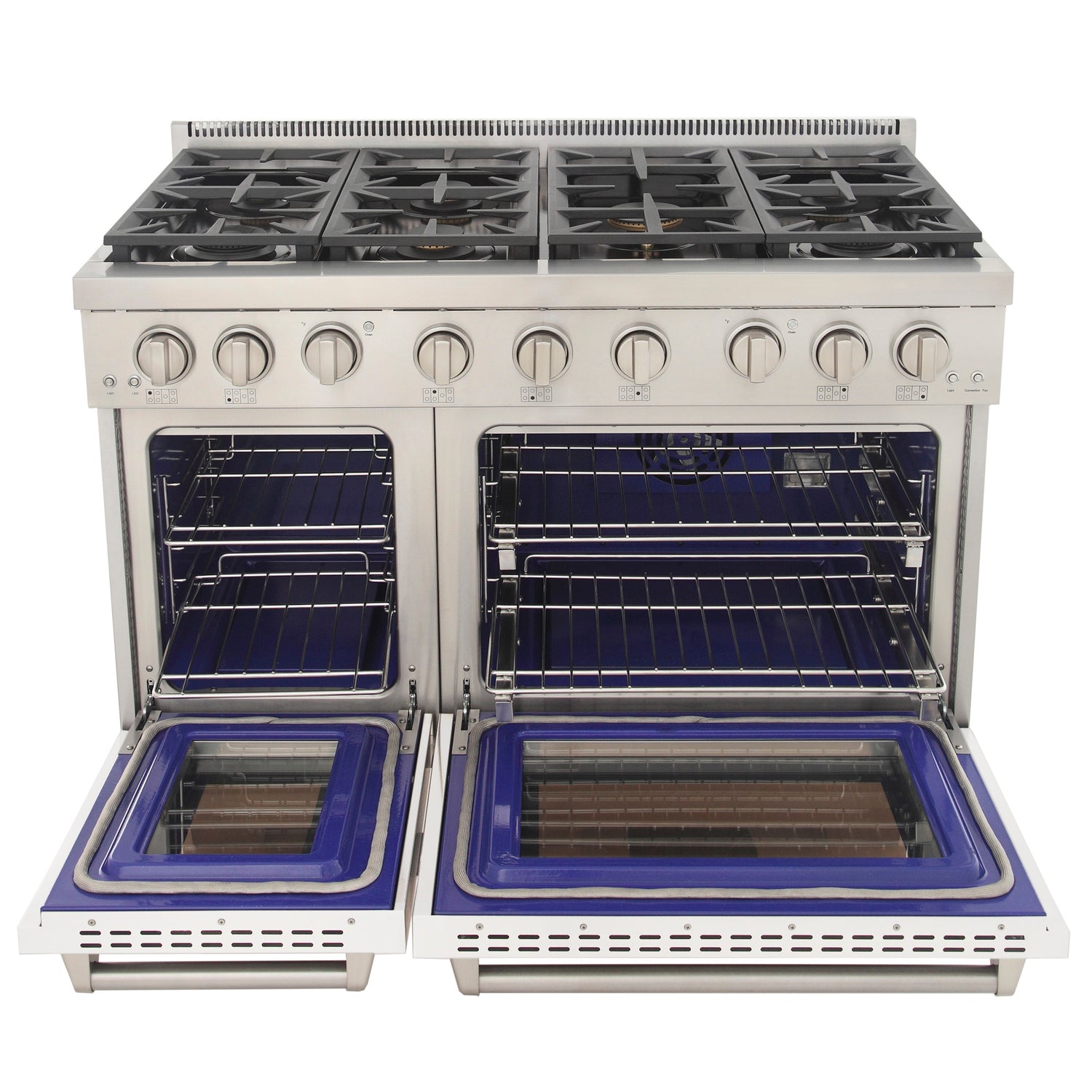 KUCHT Professional 48 in. 6.7 cu. ft. Propane Gas Range with Sealed Burners, Griddle and Two Ovens - One Convection