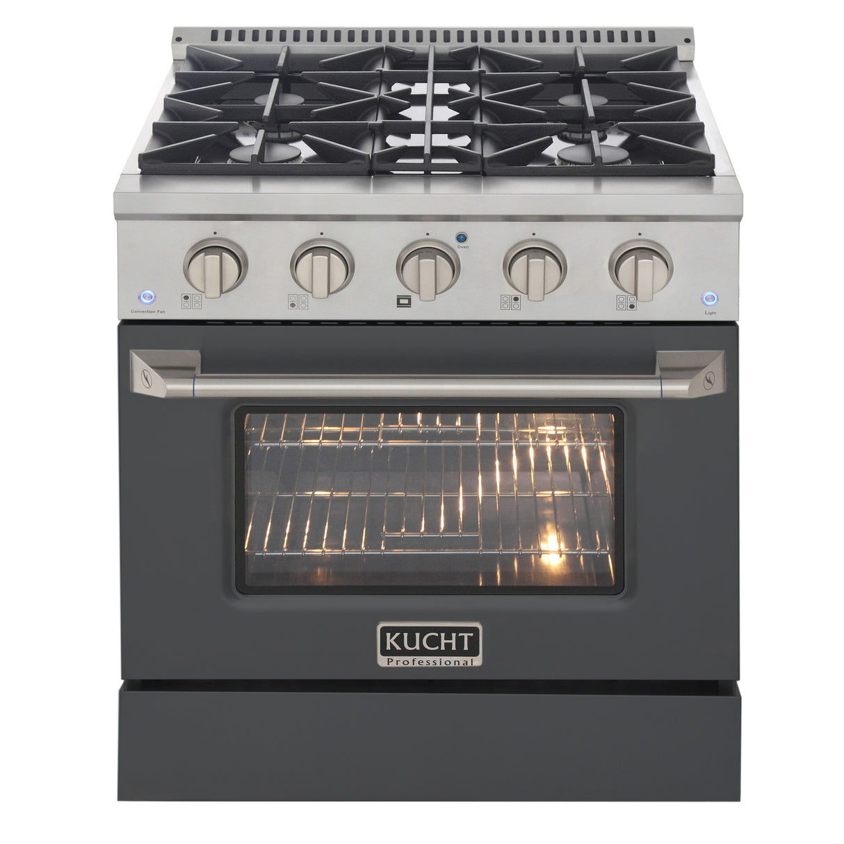 KUCHT Professional 30 in. 4.2 cu. ft. Propane Gas Range with Sealed Burners and Convection Oven in Stainless Steel