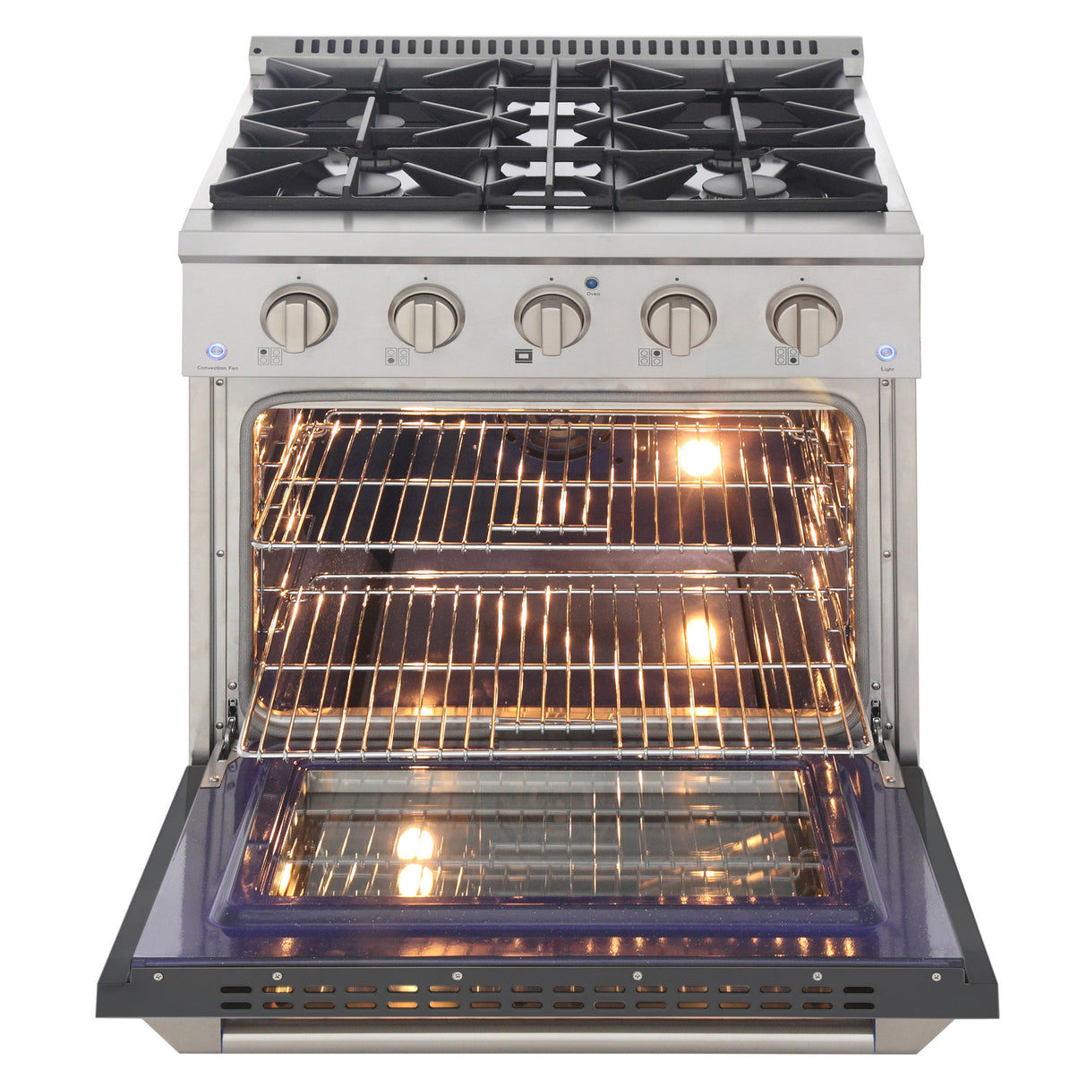 KUCHT Professional 30 in. 4.2 cu. ft. Propane Gas Range with Sealed Burners and Convection Oven in Stainless Steel