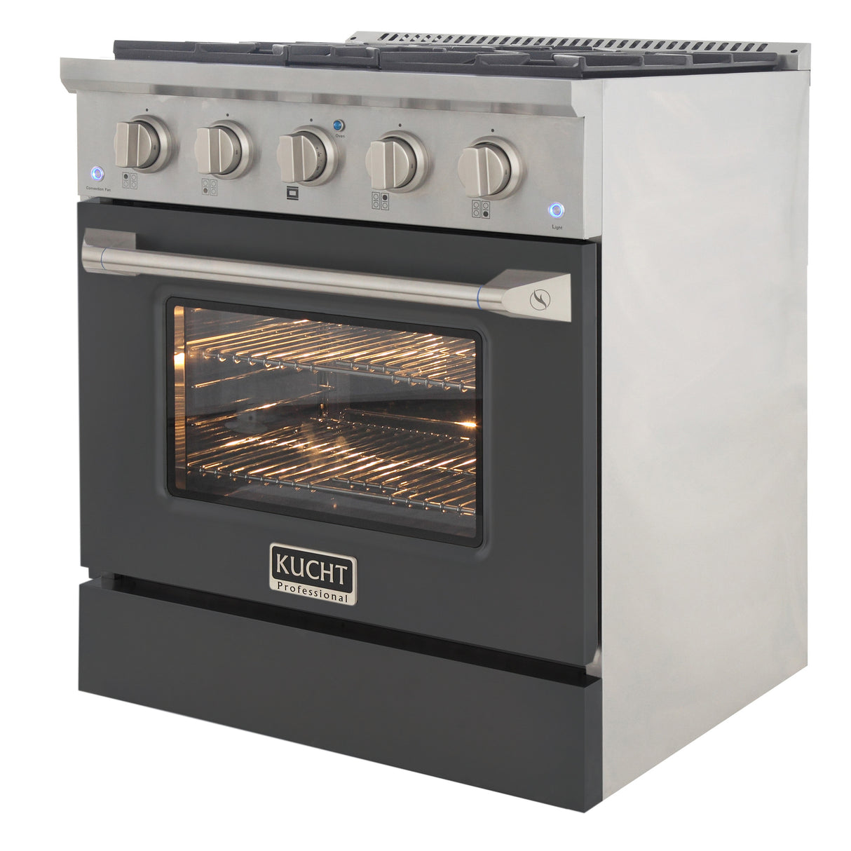 KUCHT Professional 30 in. 4.2 cu. ft. Propane Gas Range with Sealed Burners and Convection Oven in Stainless Steel