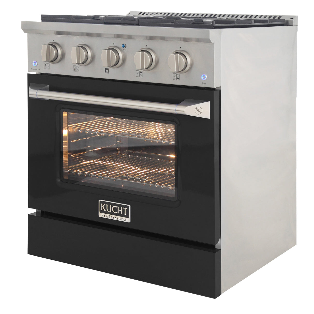 KUCHT Professional 30 in. 4.2 cu. ft. Propane Gas Range with Sealed Burners and Convection Oven in Stainless Steel