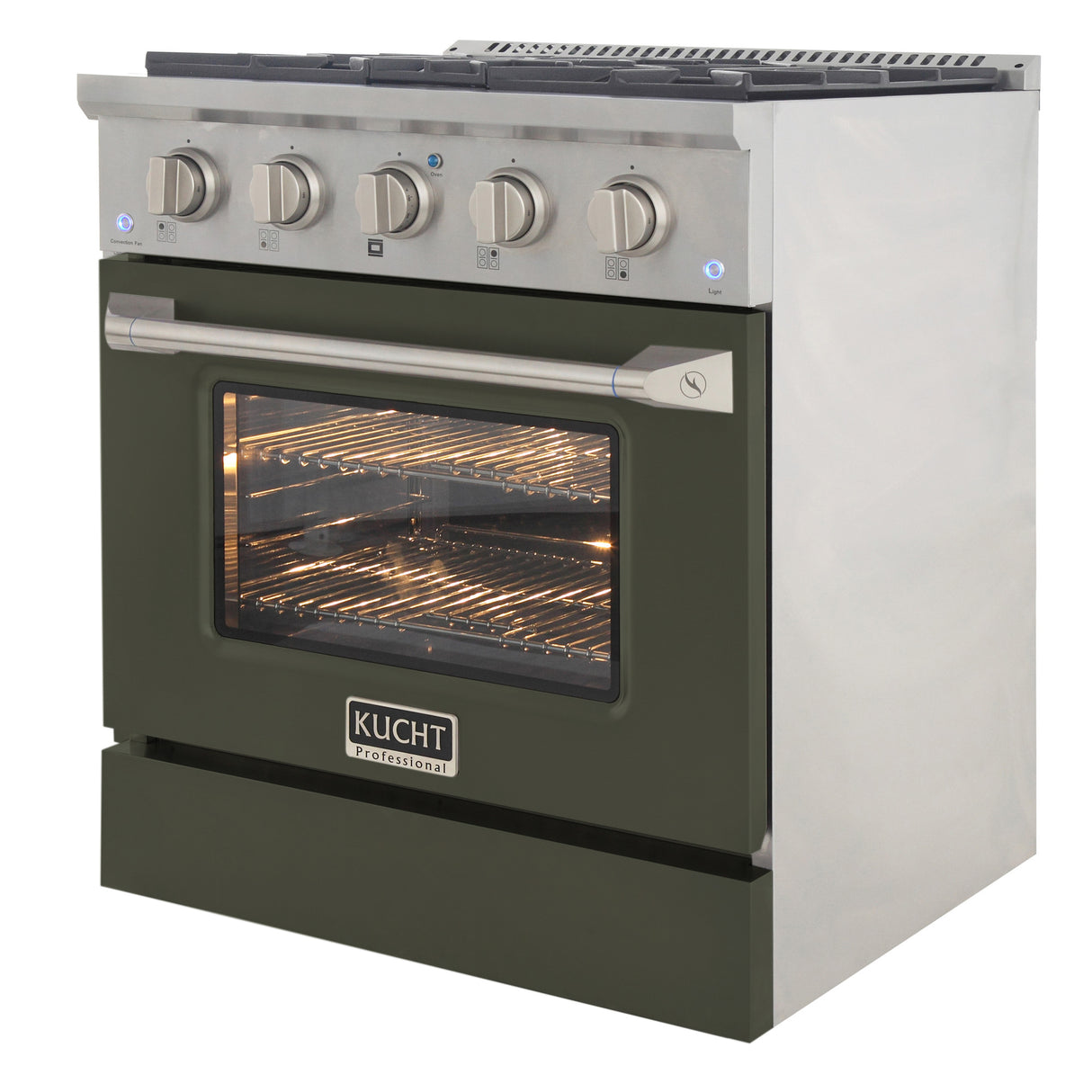 KUCHT Professional 30 in. 4.2 cu. ft. Natural Gas Range with Sealed Burners and Convection Oven in Stainless Steel