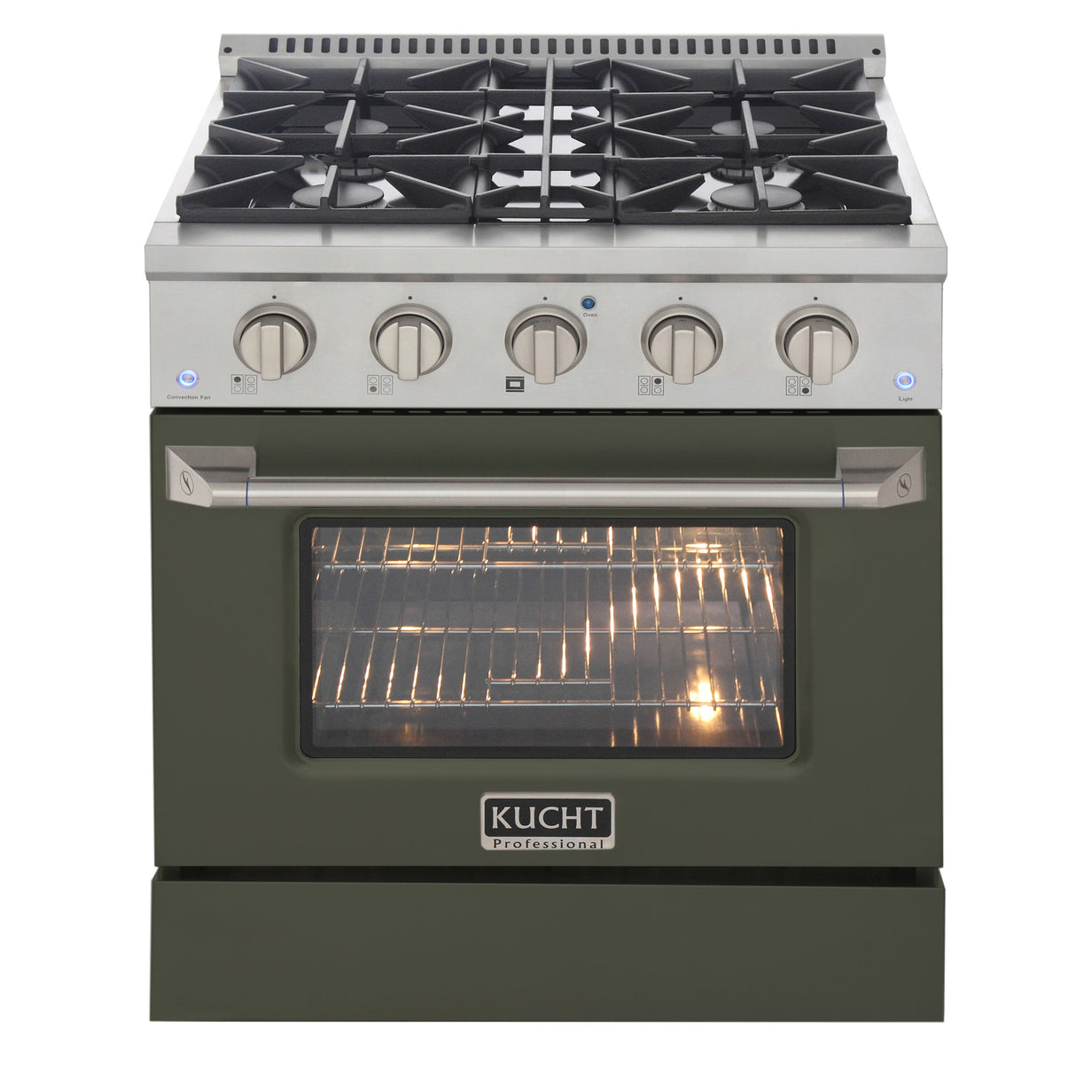 KUCHT Professional 30 in. 4.2 cu. ft. Natural Gas Range with Sealed Burners and Convection Oven in Stainless Steel
