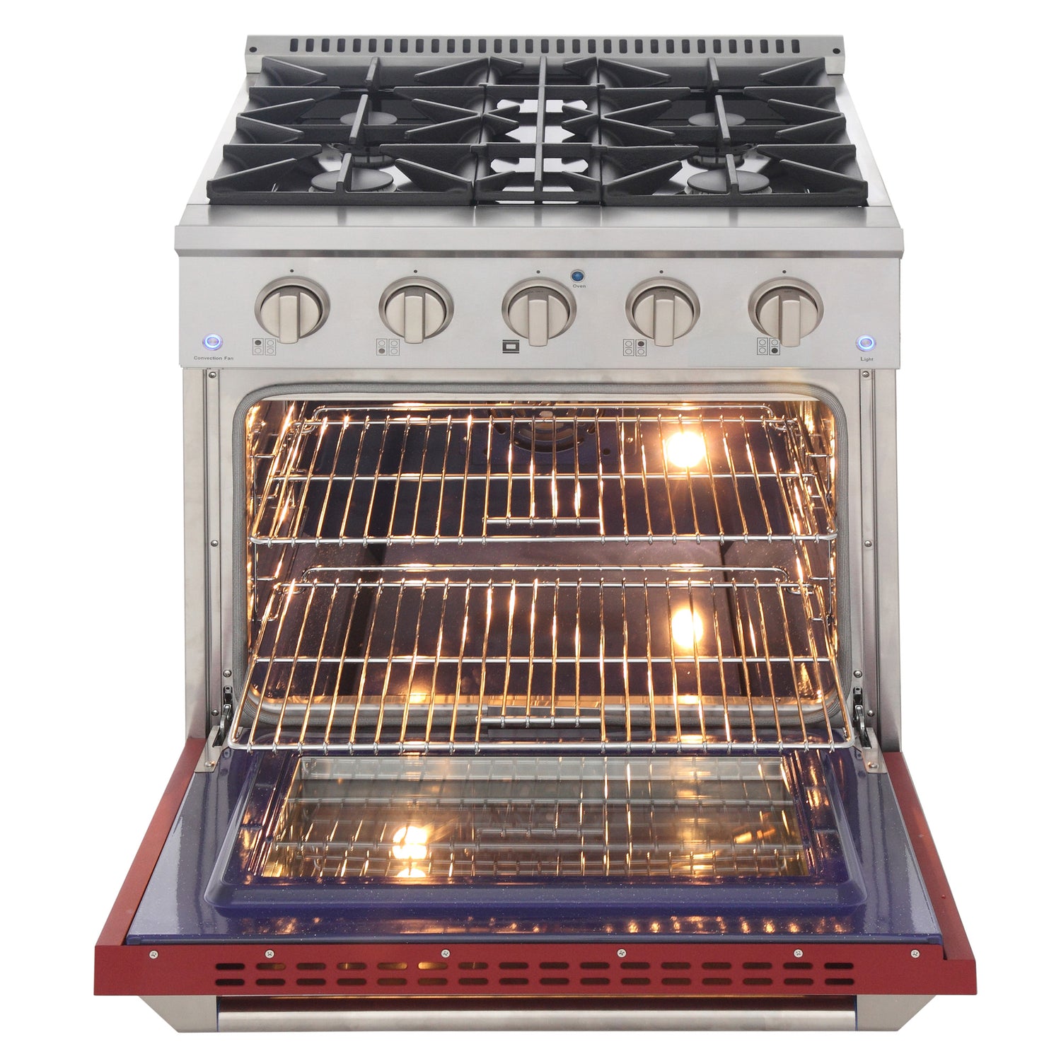 KUCHT Professional 30 in. 4.2 cu. ft. Dual Fuel Range for Natural Gas with Sealed Burners and Convection Oven in Stainless Steel