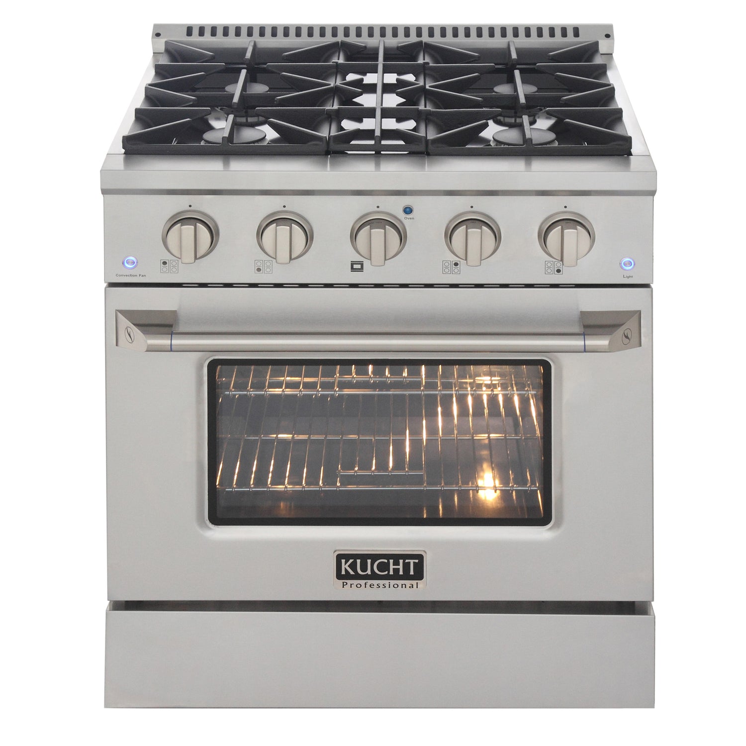 KUCHT Professional 30 in. 4.2 cu. ft. Dual Fuel Range for Propane Gas with Sealed Burners and Convection Oven in Stainless Steel