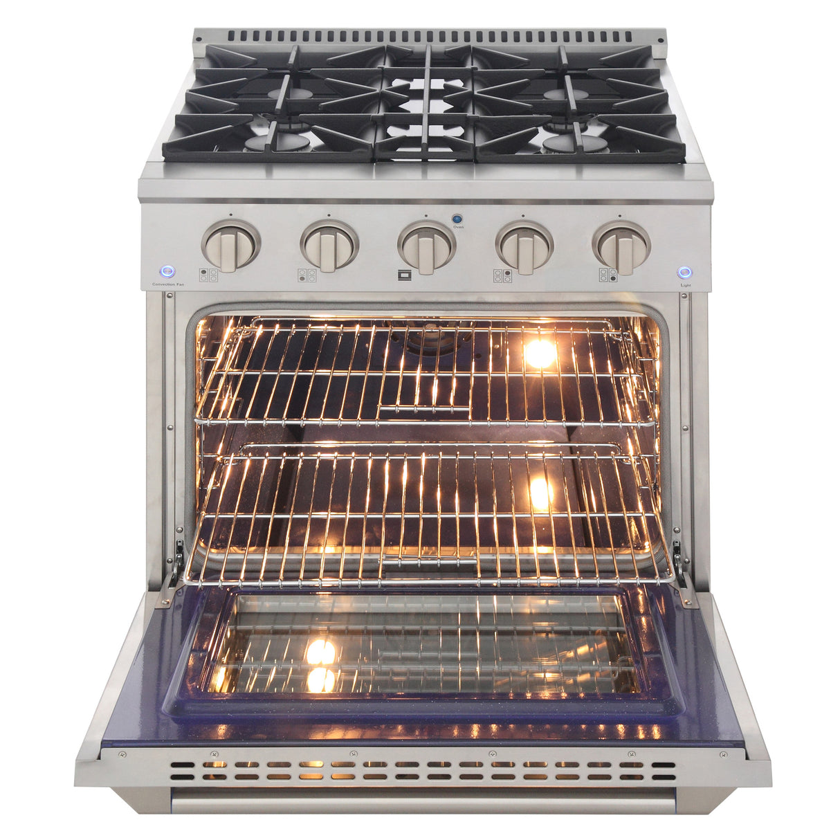 KUCHT Professional 30 in. 4.2 cu. ft. Natural Gas Range with Sealed Burners and Convection Oven in Stainless Steel