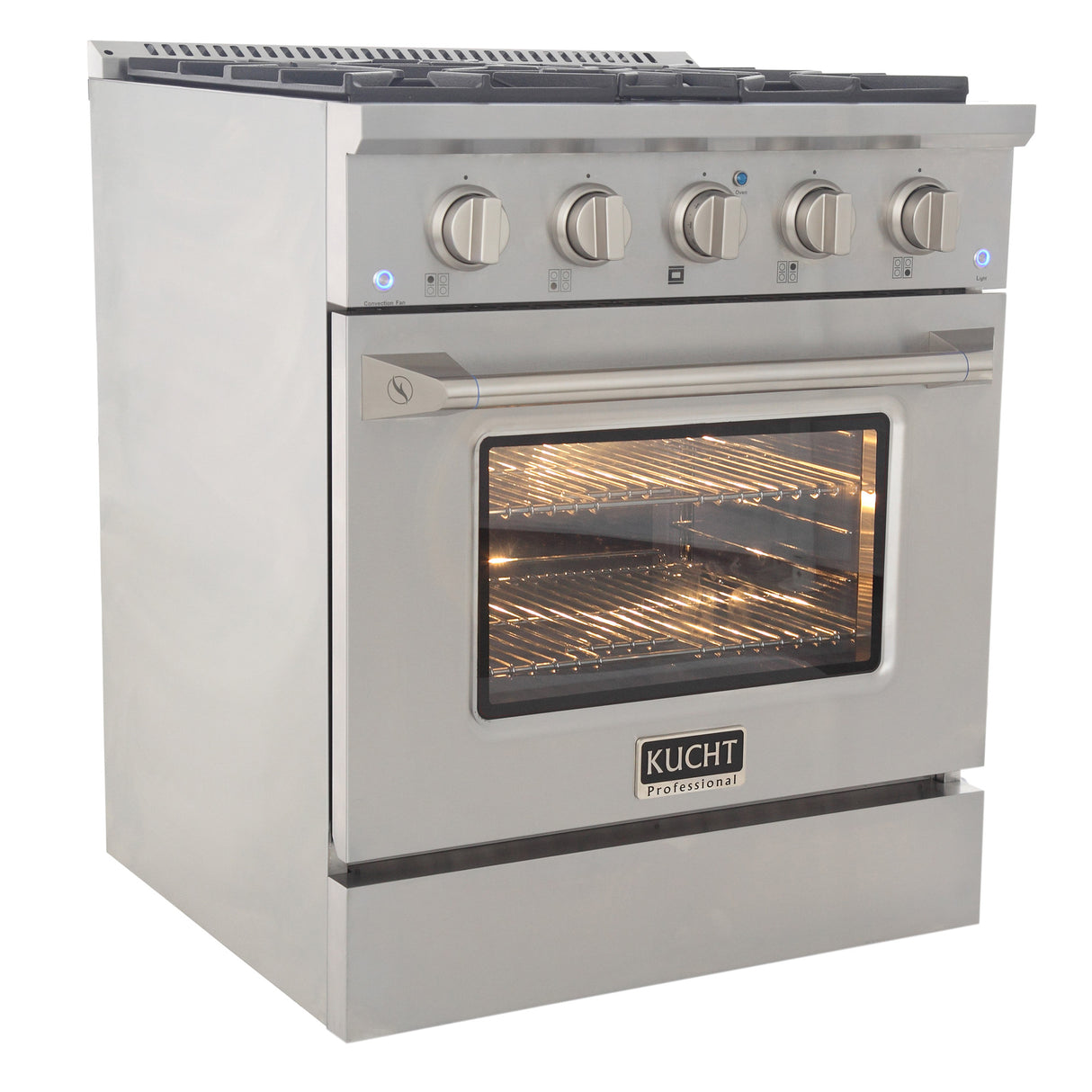 KUCHT Professional 30 in. 4.2 cu. ft. Natural Gas Range with Sealed Burners and Convection Oven in Stainless Steel