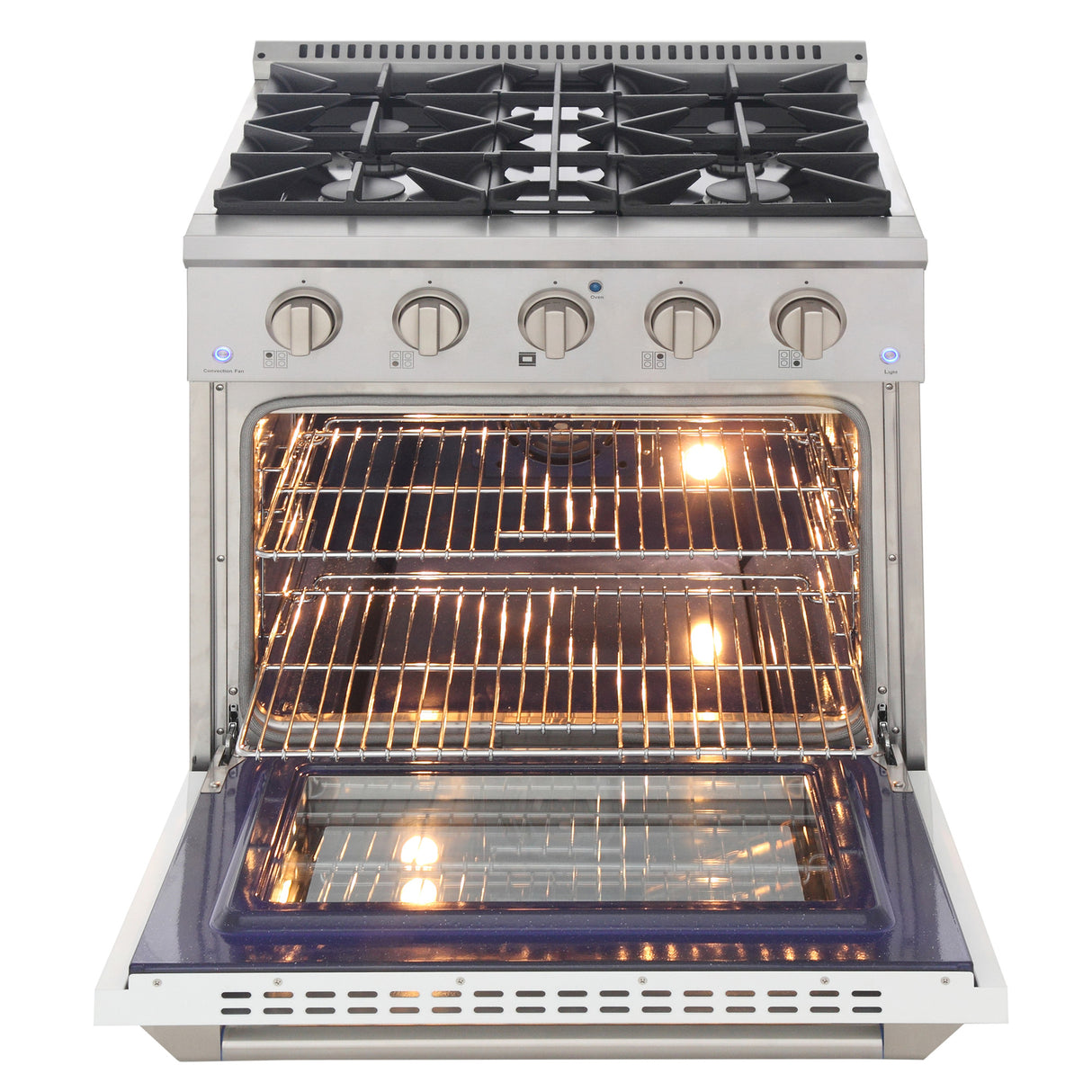 KUCHT Professional 30 in. 4.2 cu. ft. Natural Gas Range with Sealed Burners and Convection Oven in Stainless Steel