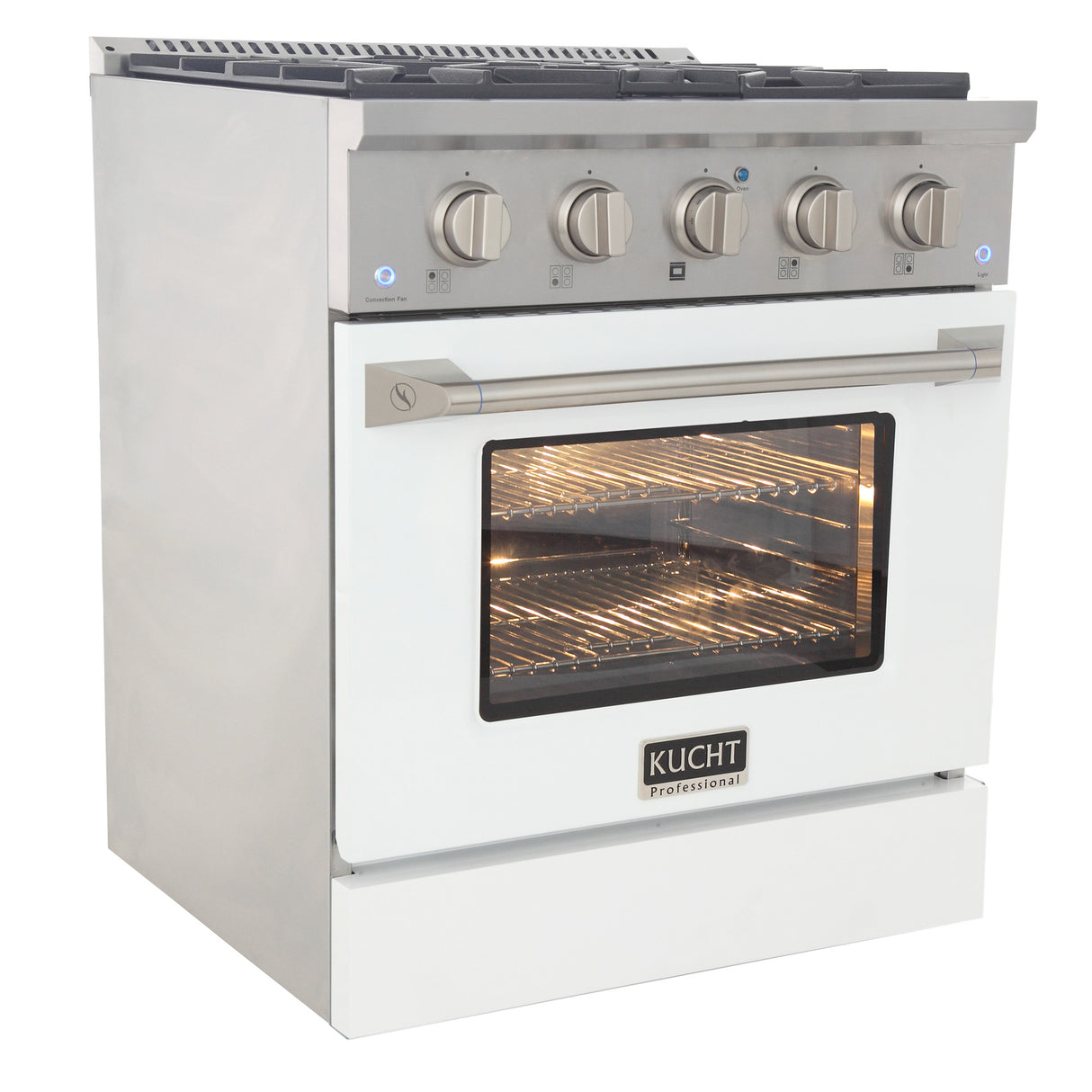 KUCHT Professional 30 in. 4.2 cu. ft. Natural Gas Range with Sealed Burners and Convection Oven in Stainless Steel