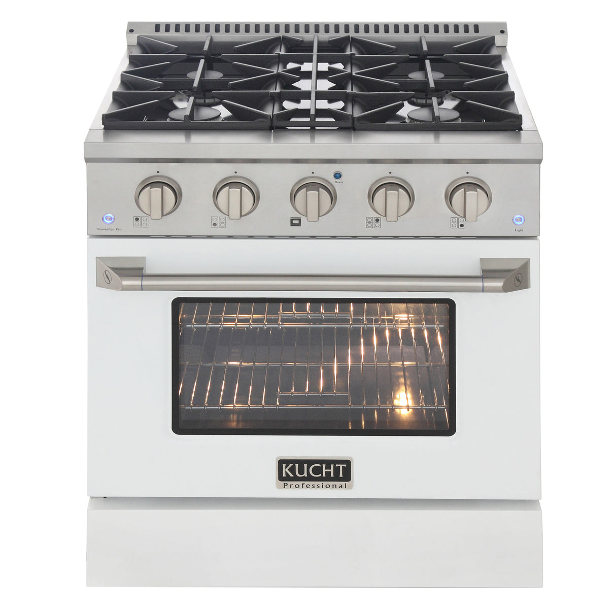 KUCHT Professional 30 in. 4.2 cu. ft. Propane Gas Range with Sealed Burners and Convection Oven in Stainless Steel