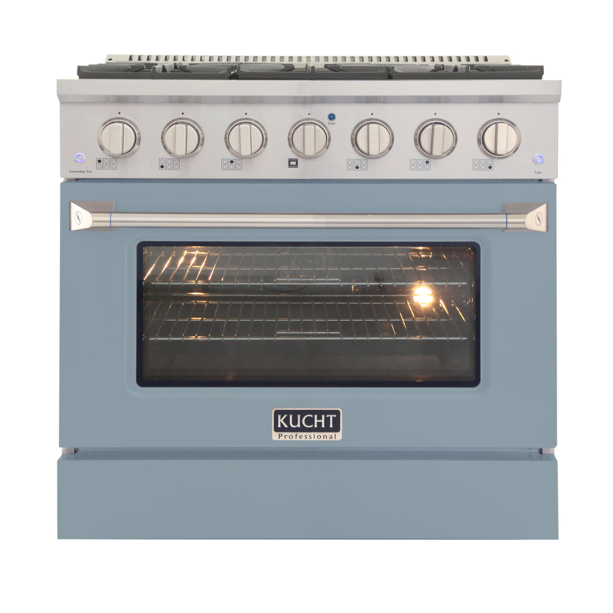 KUCHT Professional 36 in. 5.2 cu. ft. Propane Gas Range with Sealed Burners and Convection Oven in Stainless Steel