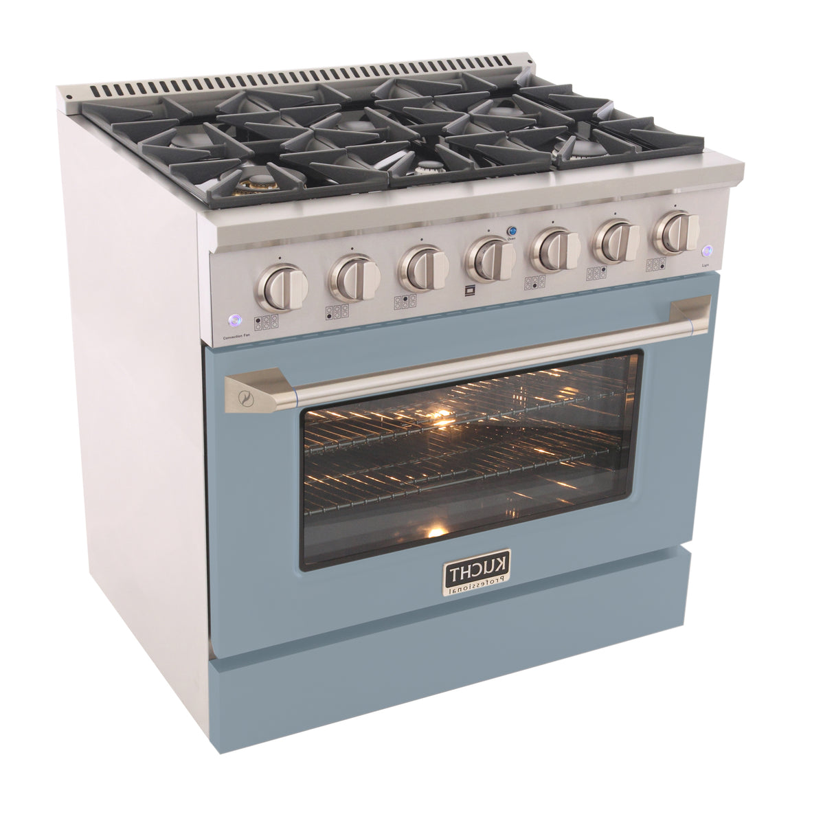 KUCHT Professional 36 in. 5.2 cu. ft. Natural Gas Range with Sealed Burners and Convection Oven in Stainless Steel