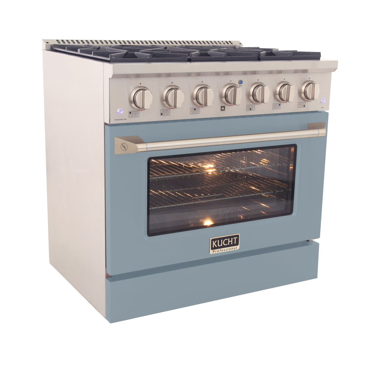 KUCHT Professional 36 in. 5.2 cu. ft. Natural Gas Range with Sealed Burners and Convection Oven in Stainless Steel