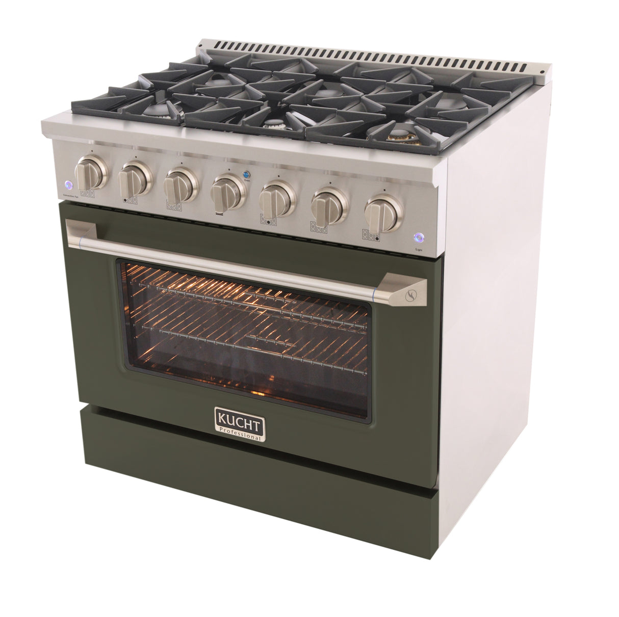 KUCHT Professional 36 in. 5.2 cu. ft. Natural Gas Range with Sealed Burners and Convection Oven in Stainless Steel