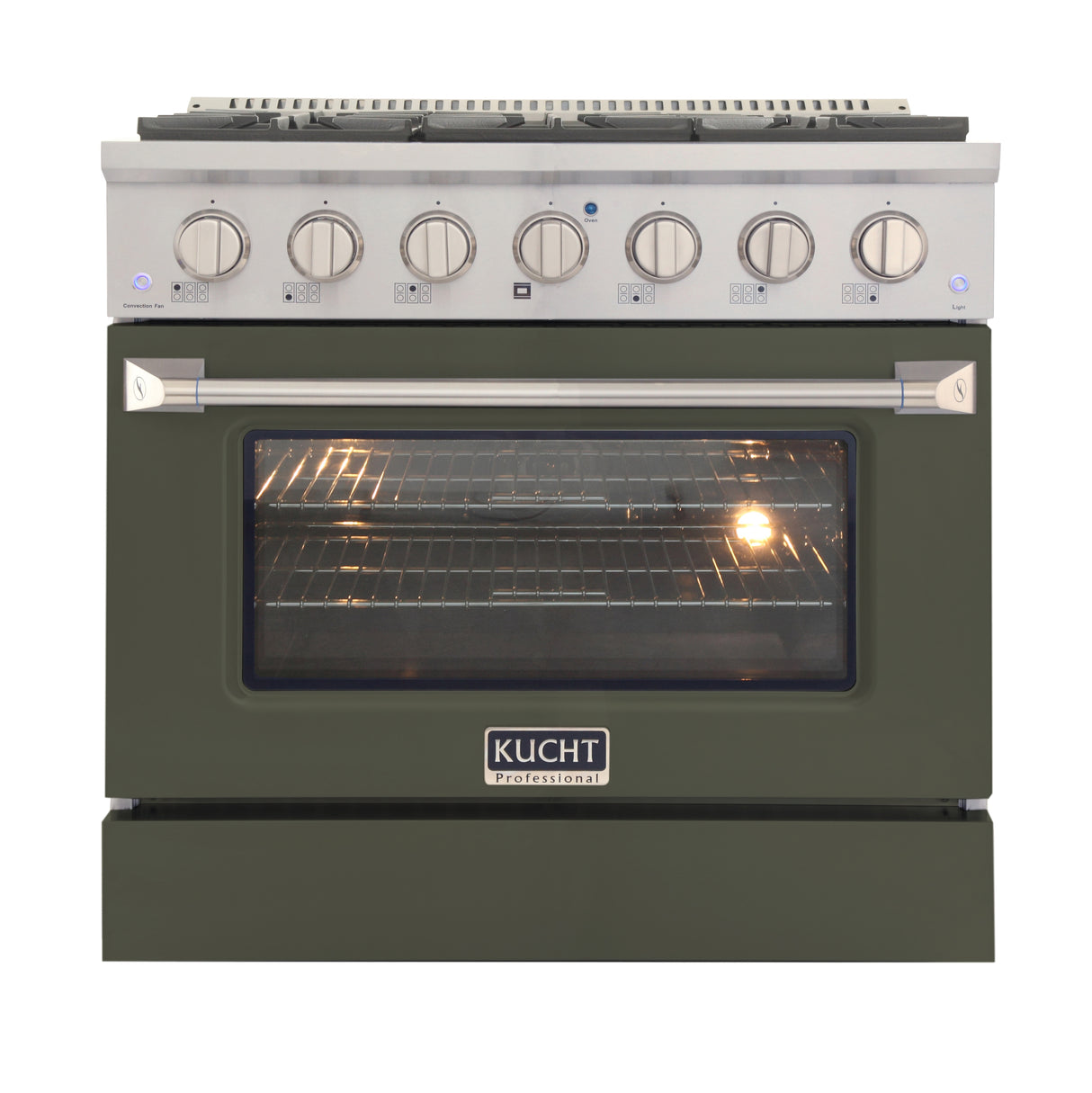 KUCHT Professional 36 in. 5.2 cu. ft. Propane Gas Range with Sealed Burners and Convection Oven in Stainless Steel