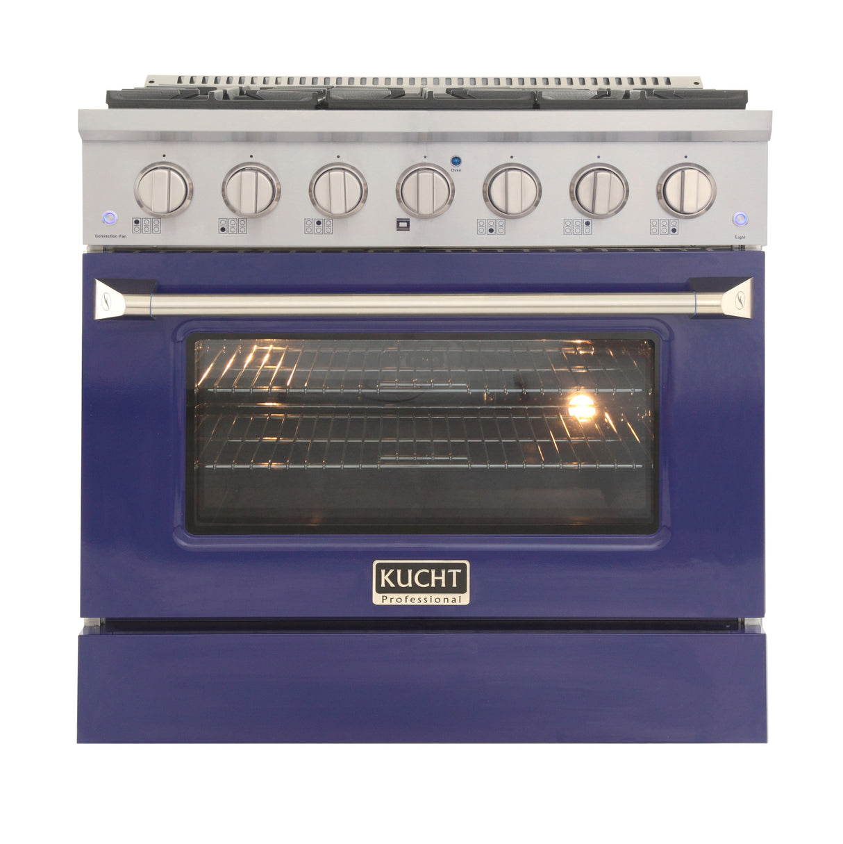KUCHT Professional 36 in. 5.2 cu. ft. Dual Fuel Range for Natural Gas with Sealed Burners and Convection Oven in Stainless Steel