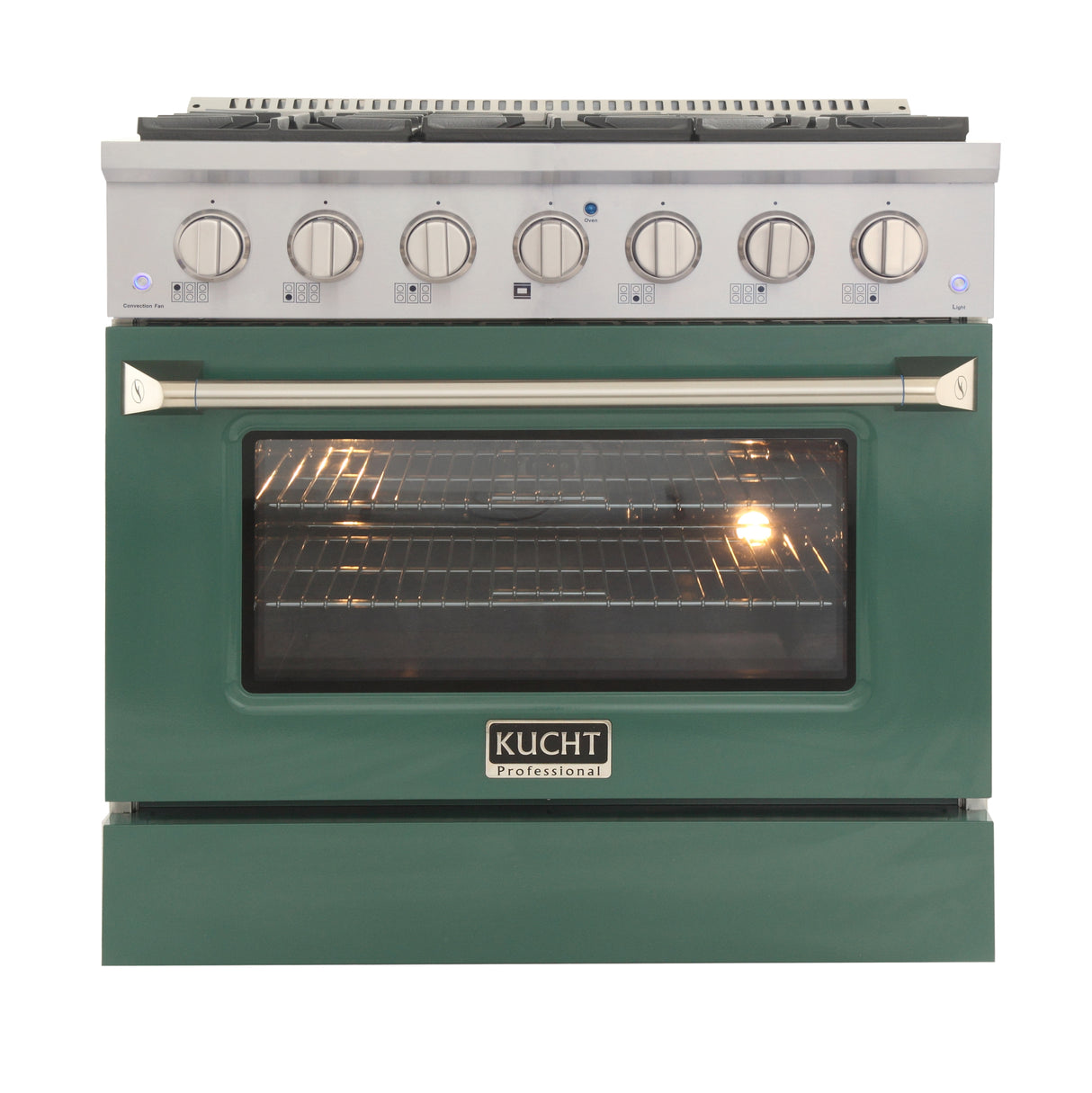KUCHT Professional 36 in. 5.2 cu. ft. Dual Fuel Range for Propane Gas with Sealed Burners and Convection Oven in Stainless Steel