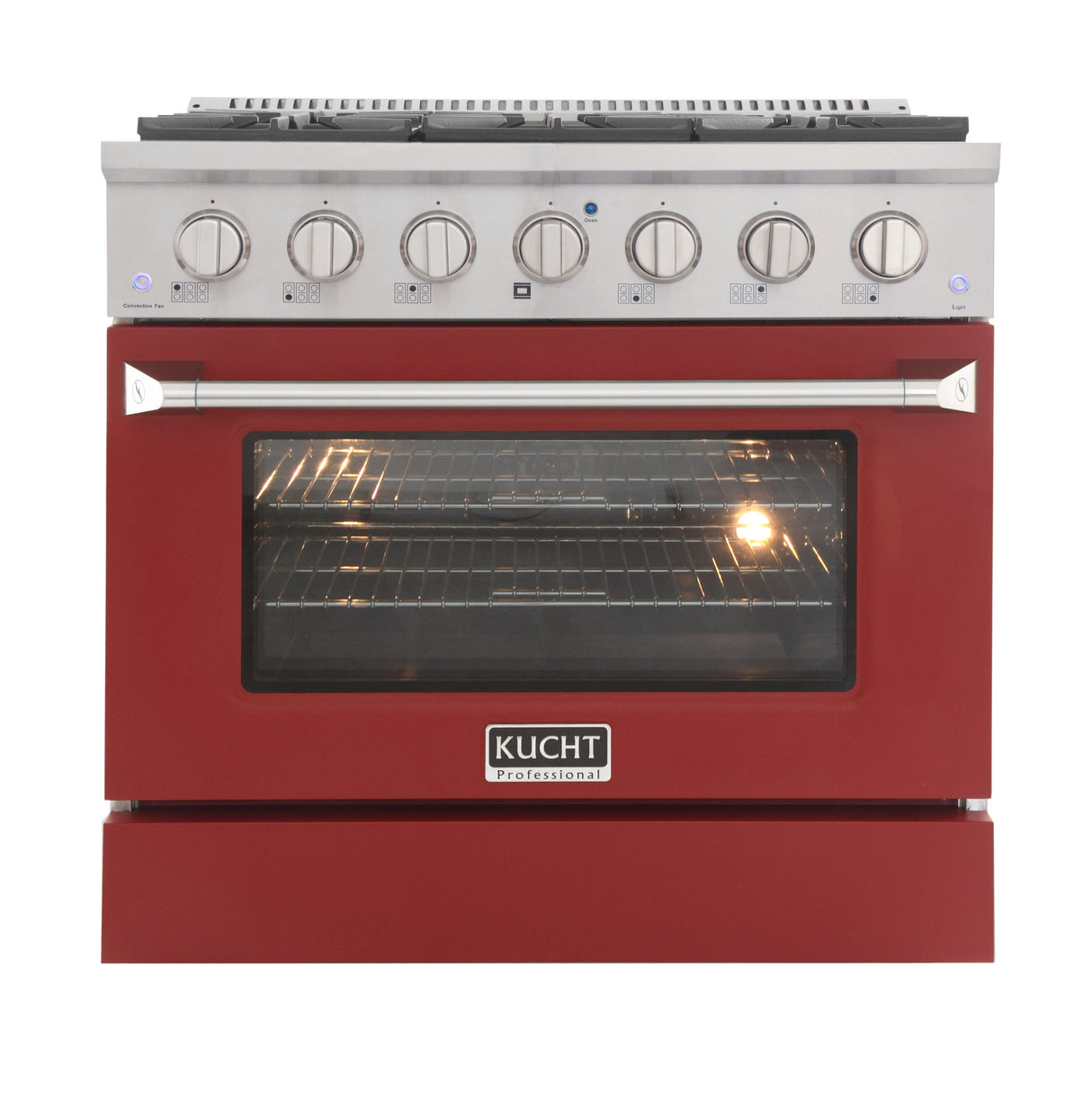 KUCHT Professional 36 in. 5.2 cu. ft. Dual Fuel Range for Natural Gas with Sealed Burners and Convection Oven in Stainless Steel