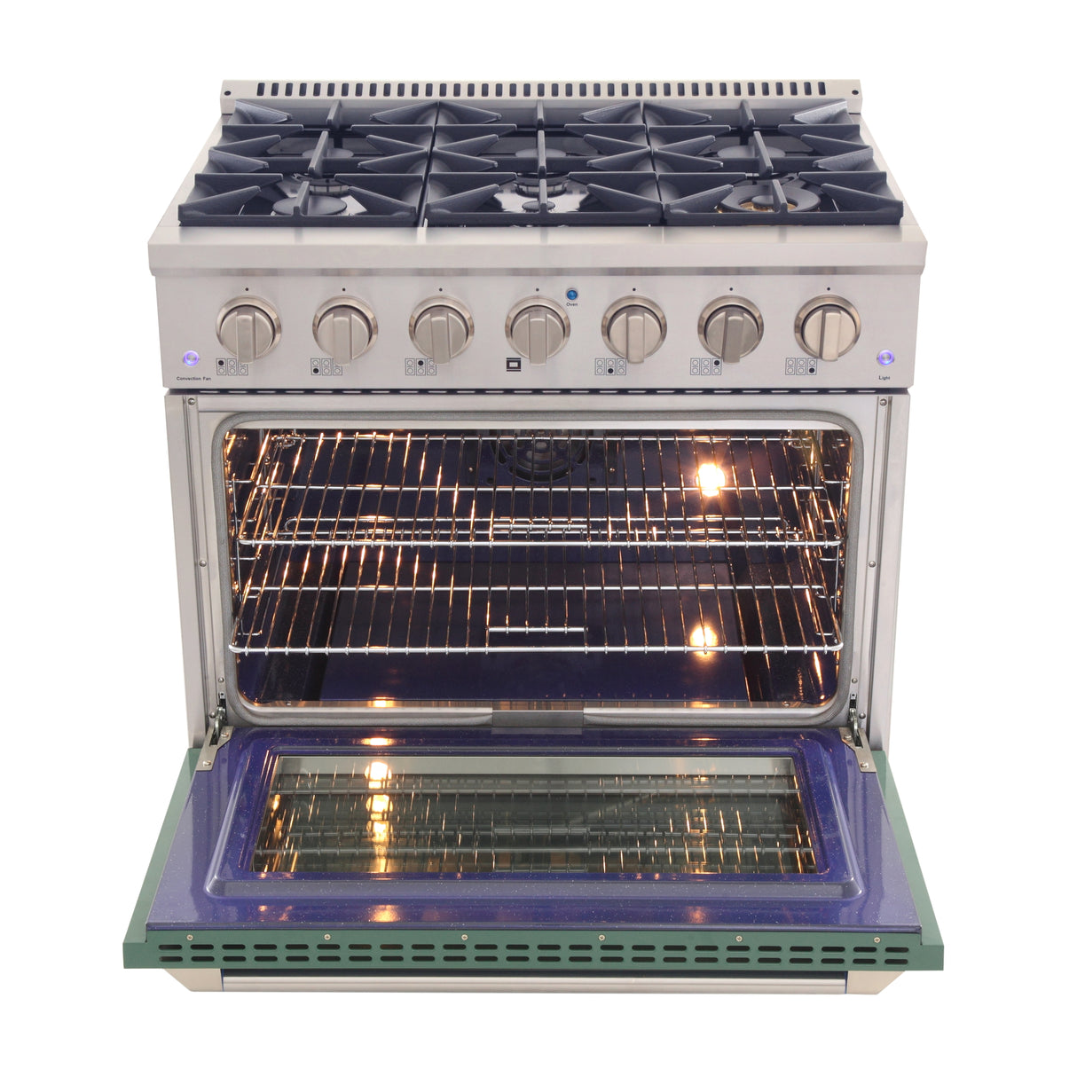 KUCHT Professional 36 in. 5.2 cu. ft. Dual Fuel Range for Natural Gas with Sealed Burners and Convection Oven in Stainless Steel