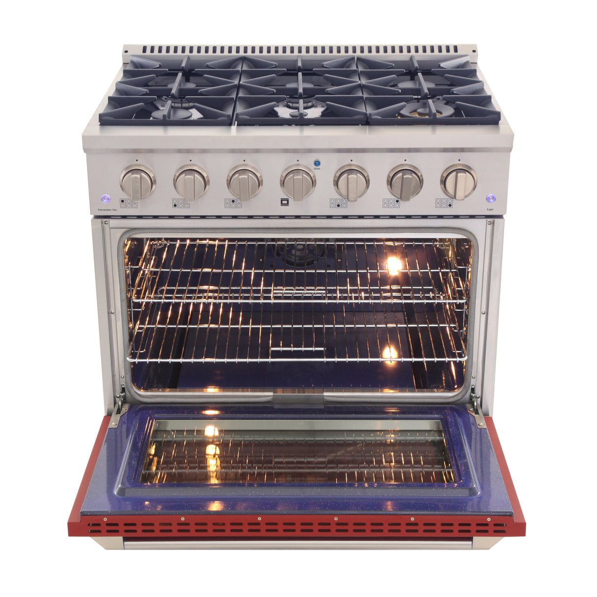 KUCHT Professional 36 in. 5.2 cu. ft. Dual Fuel Range for Natural Gas with Sealed Burners and Convection Oven in Stainless Steel