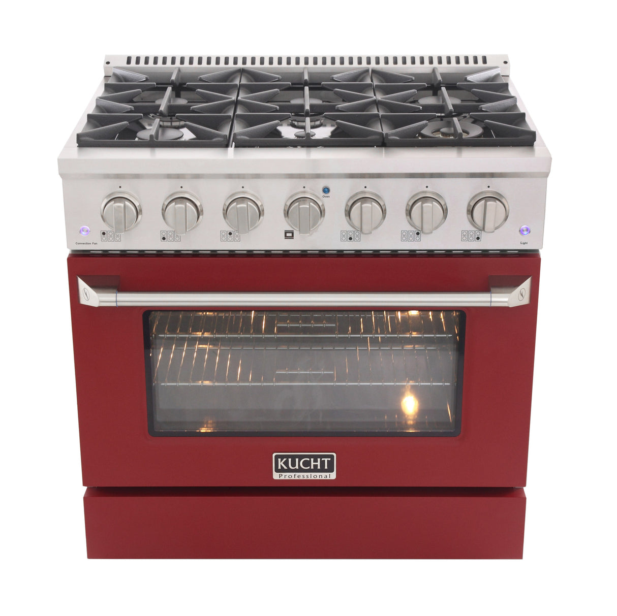 KUCHT Professional 36 in. 5.2 cu. ft. Dual Fuel Range for Natural Gas with Sealed Burners and Convection Oven in Stainless Steel