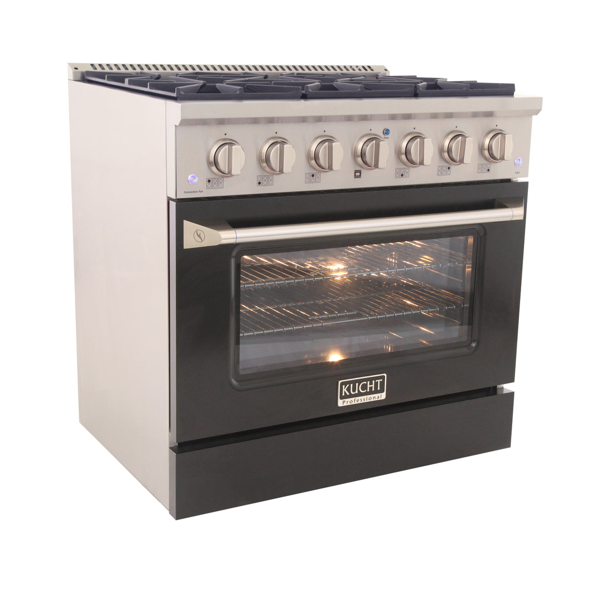 KUCHT Professional 36 in. 5.2 cu. ft. Natural Gas Range with Sealed Burners and Convection Oven in Stainless Steel