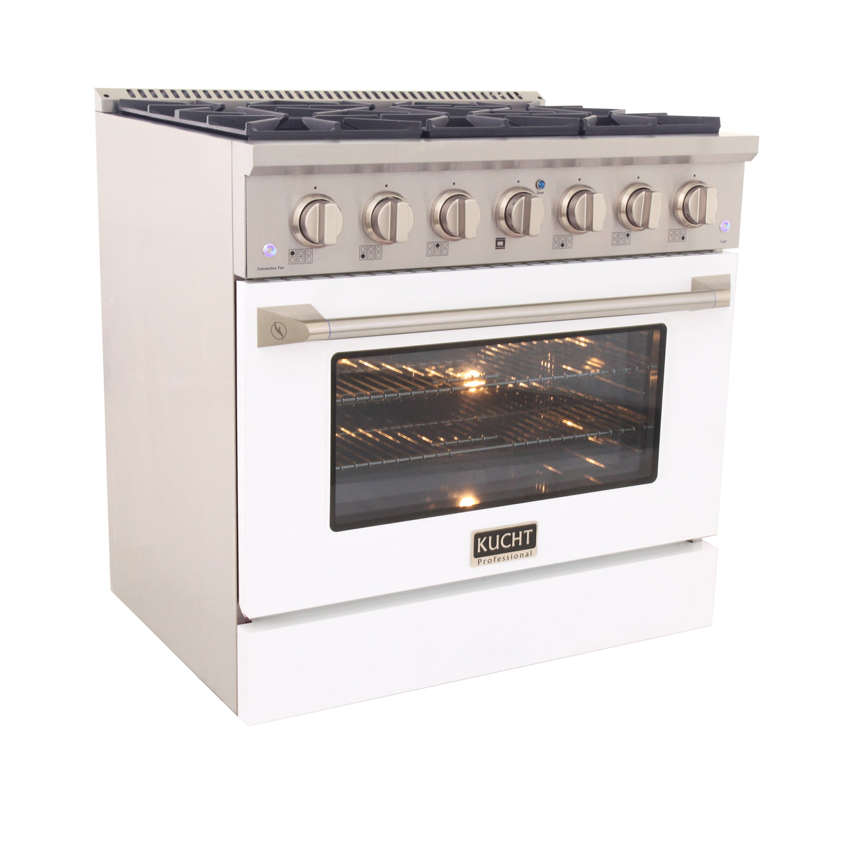 KUCHT Professional 36 in. 5.2 cu. ft. Propane Gas Range with Sealed Burners and Convection Oven in Stainless Steel