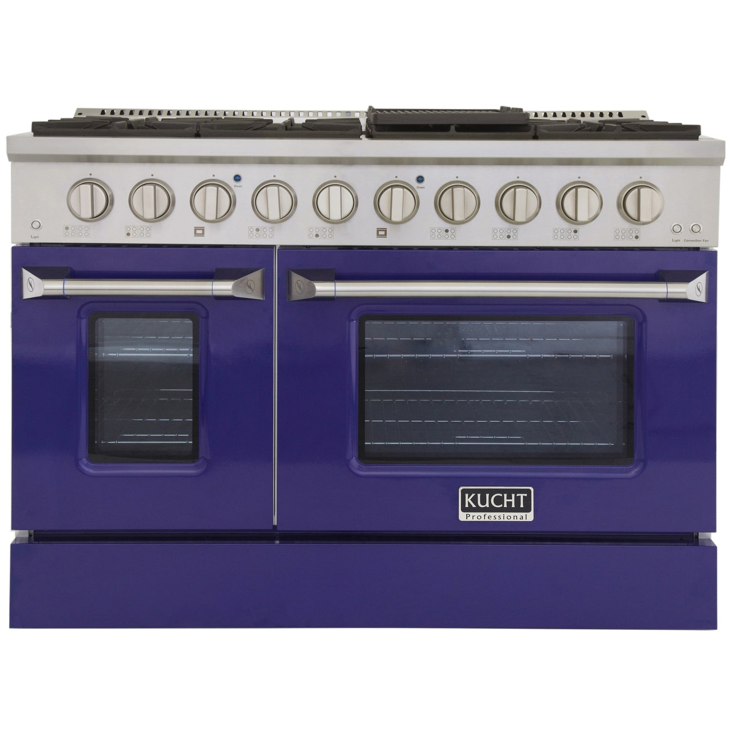 KUCHT Professional 48 in. 6.7 cu. ft. Propane Gas Range with Sealed Burners, Griddle/Grill and Two Ovens - One Convection - in Stainless Steel
