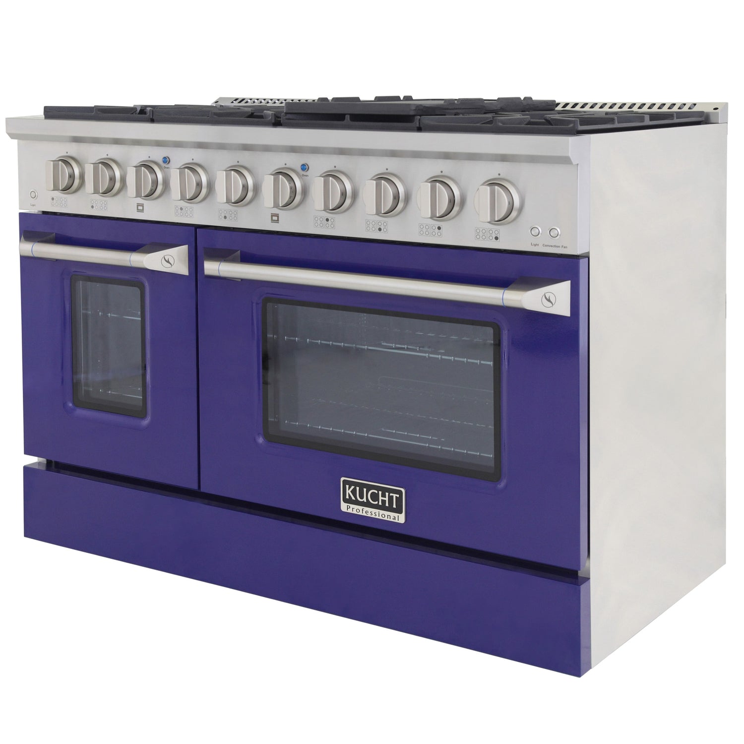 KUCHT Professional 48 in. 6.7 cu. ft. Propane Gas Range with Sealed Burners, Griddle/Grill and Two Ovens - One Convection - in Stainless Steel