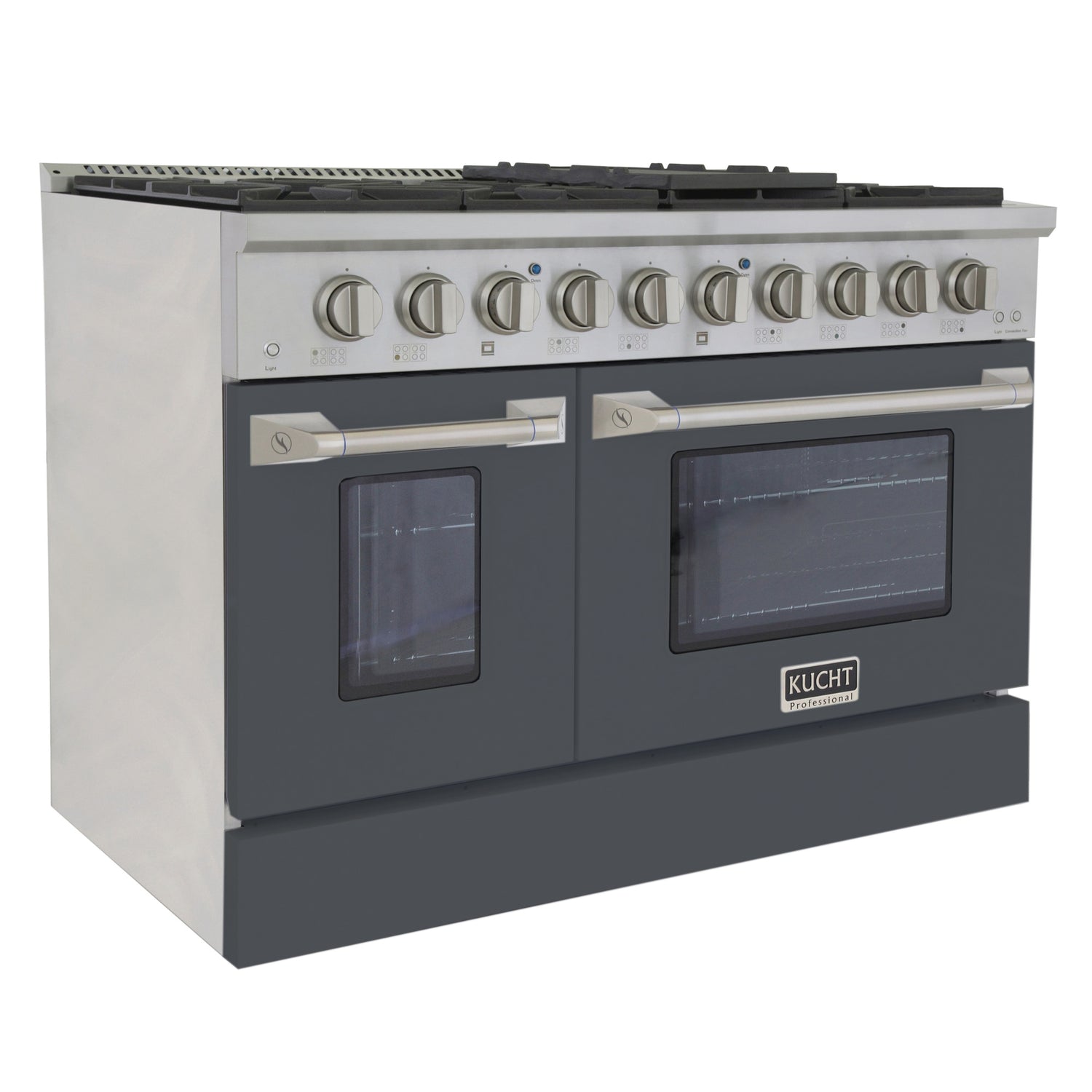 KUCHT Professional 48 in. 6.7 cu. ft. Propane Gas Range with Sealed Burners, Griddle/Grill and Two Ovens - One Convection - in Stainless Steel