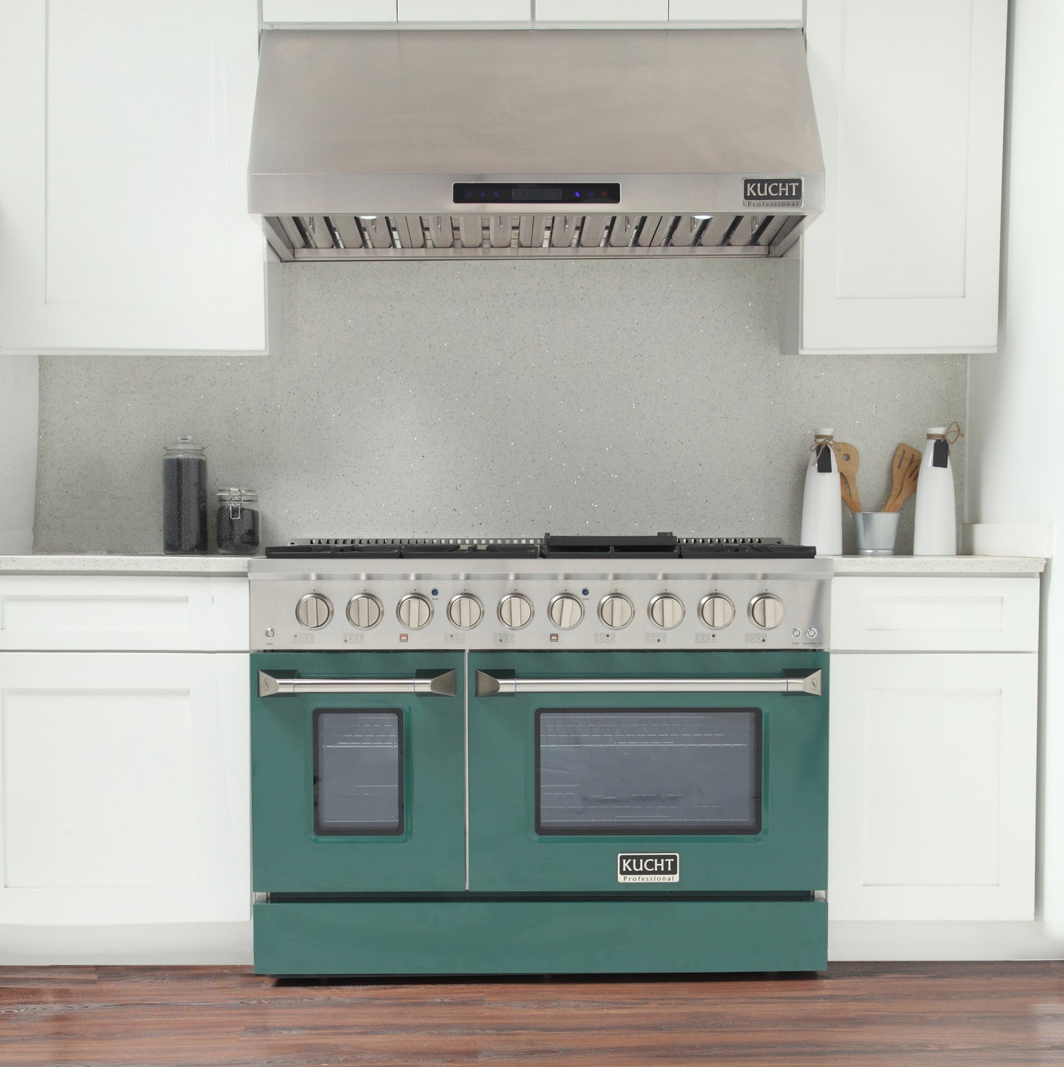 KUCHT Professional 48 in. 6.7 cu. ft. Propane Gas Range with Sealed Burners, Griddle/Grill and Two Ovens - One Convection - in Stainless Steel