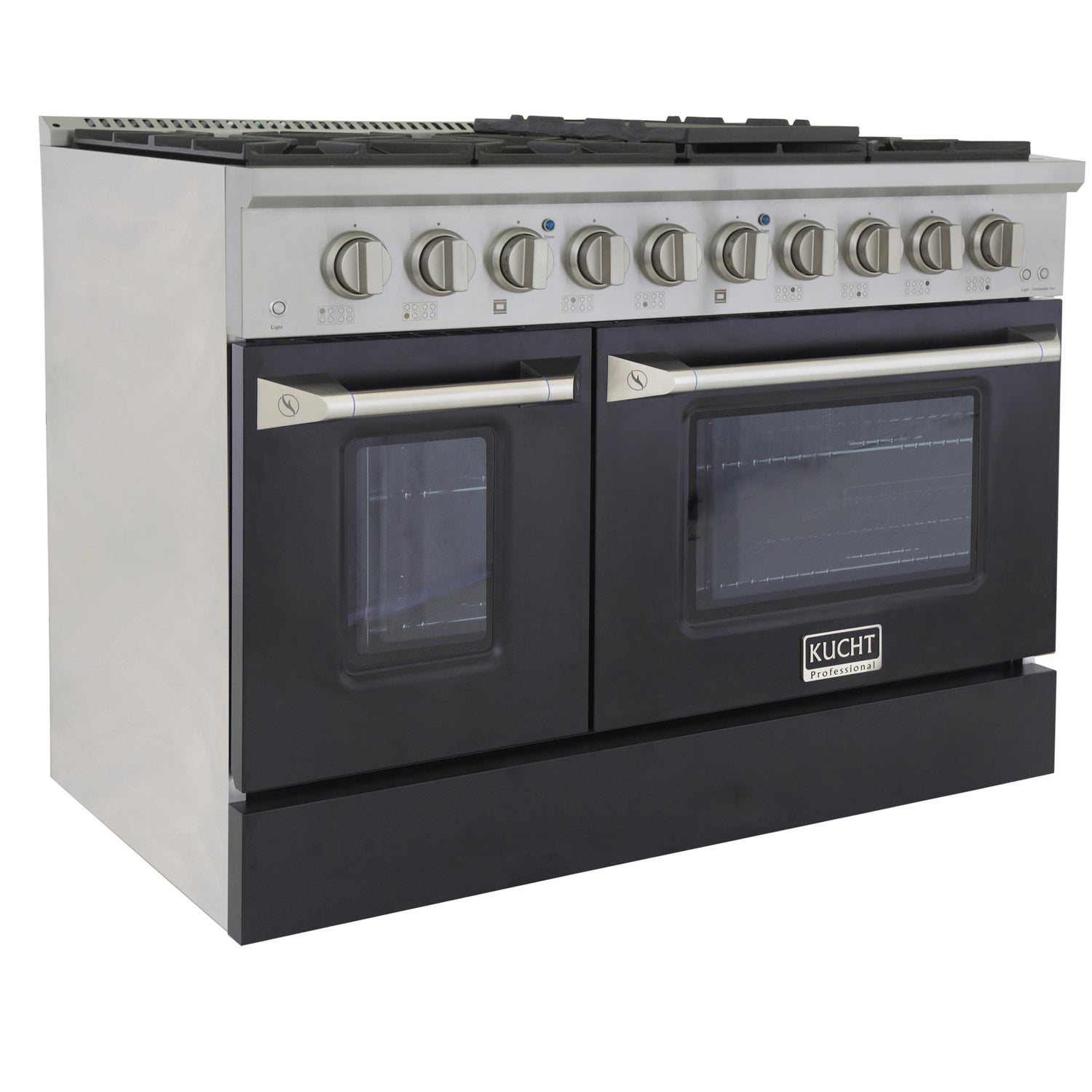 KUCHT Professional 48 in. 6.7 cu. ft. Propane Gas Range with Sealed Burners, Griddle/Grill and Two Ovens - One Convection - in Stainless Steel