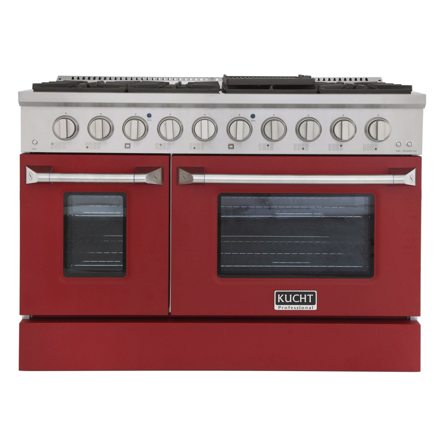 KUCHT Professional 48 in. 6.7 cu. ft. Propane Gas Range with Sealed Burners, Griddle/Grill and Two Ovens - One Convection - in Stainless Steel
