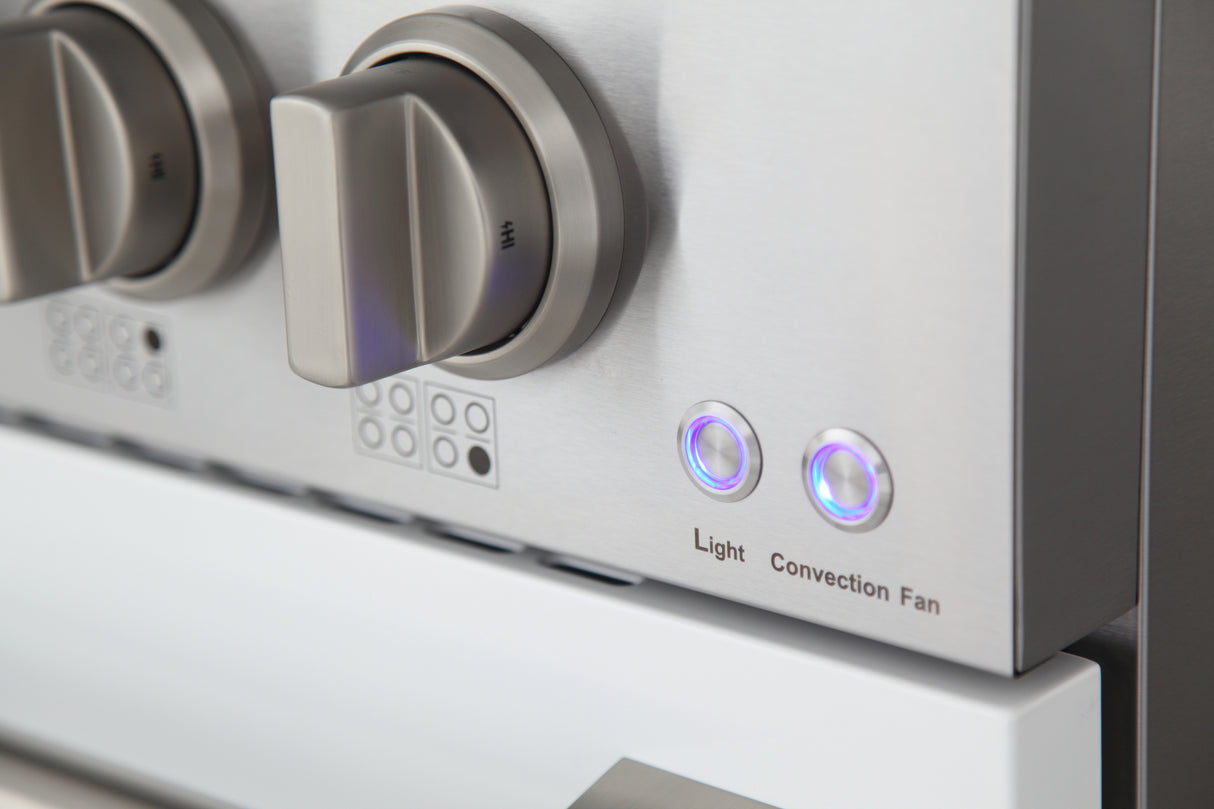 KUCHT Professional 48 in. 6.7 cu. ft. Natural Gas Range with Sealed Burners, Griddle/Grill and Two Ovens - One Convection - in Stainless Steel