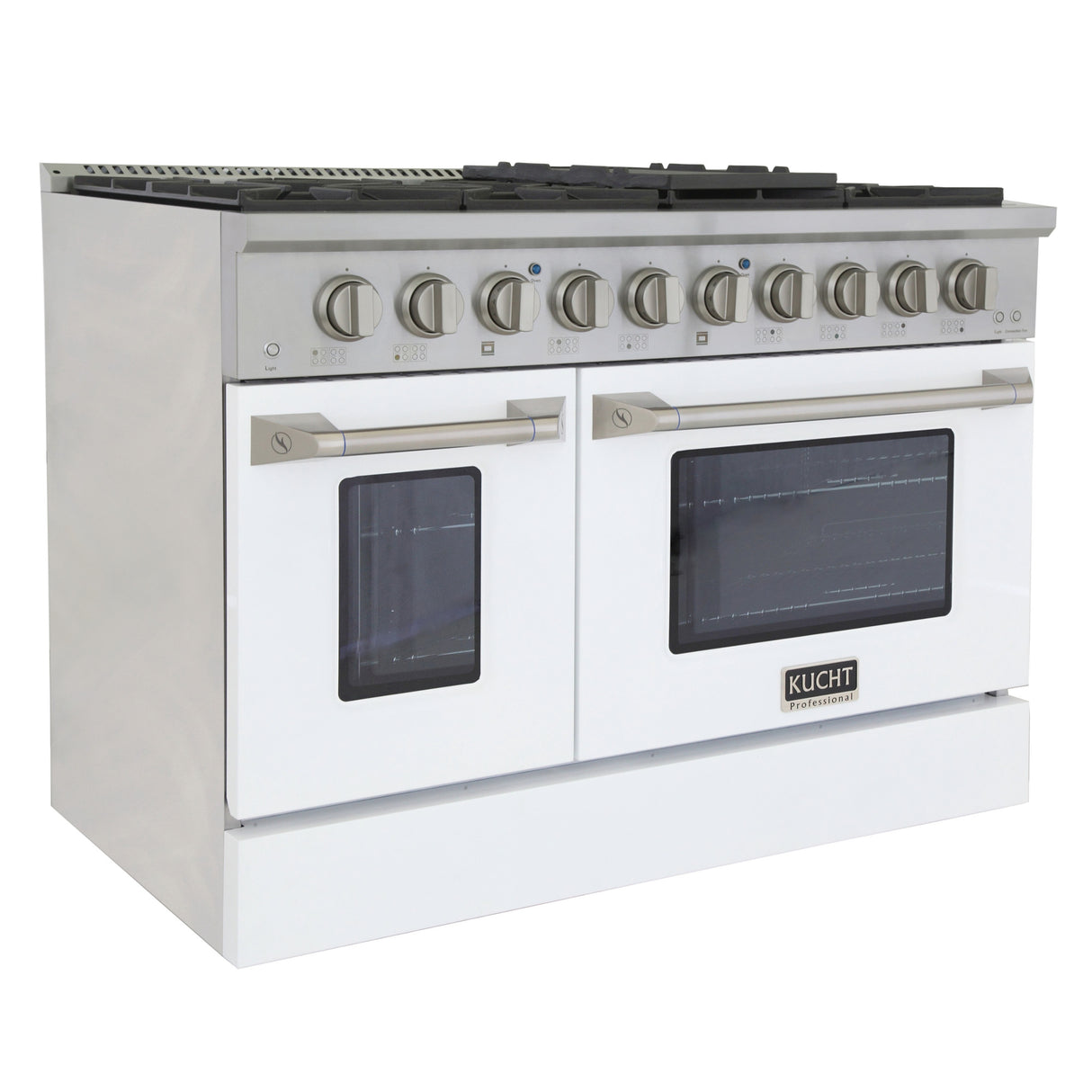 KUCHT Professional 48 in. 6.7 cu. ft. Natural Gas Range with Sealed Burners, Griddle/Grill and Two Ovens - One Convection - in Stainless Steel