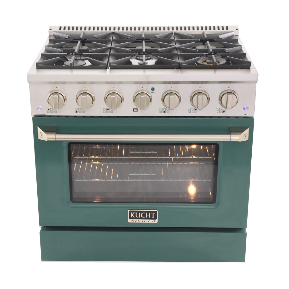 KUCHT Professional 36 in. 5.2 cu. ft. Propane Gas Range with Sealed Burners and Convection Oven in Stainless Steel