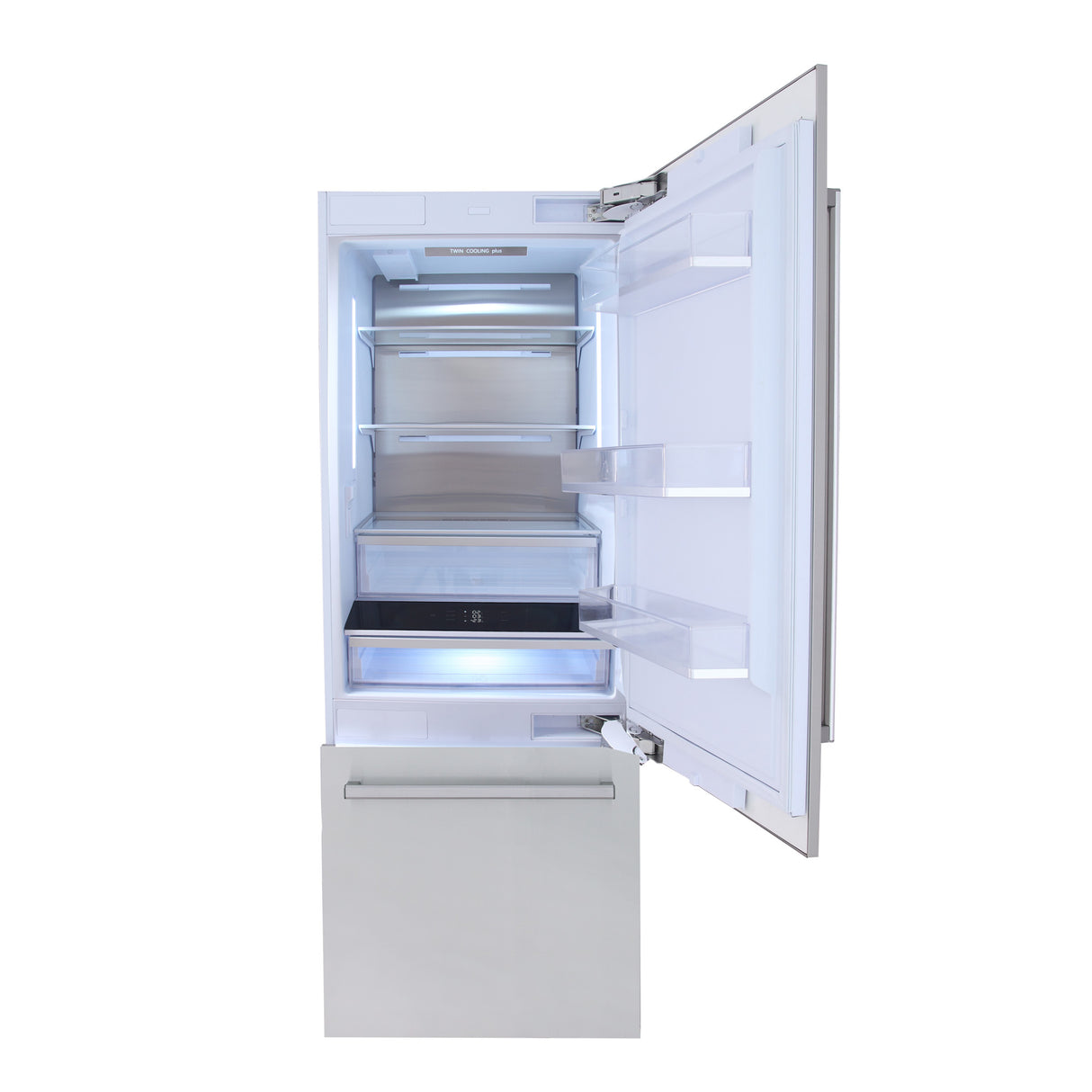 30 in. Width 16 cu. ft. Built In Bottom Freezer Refrigerator in Custom Panel Ready Counter Depth