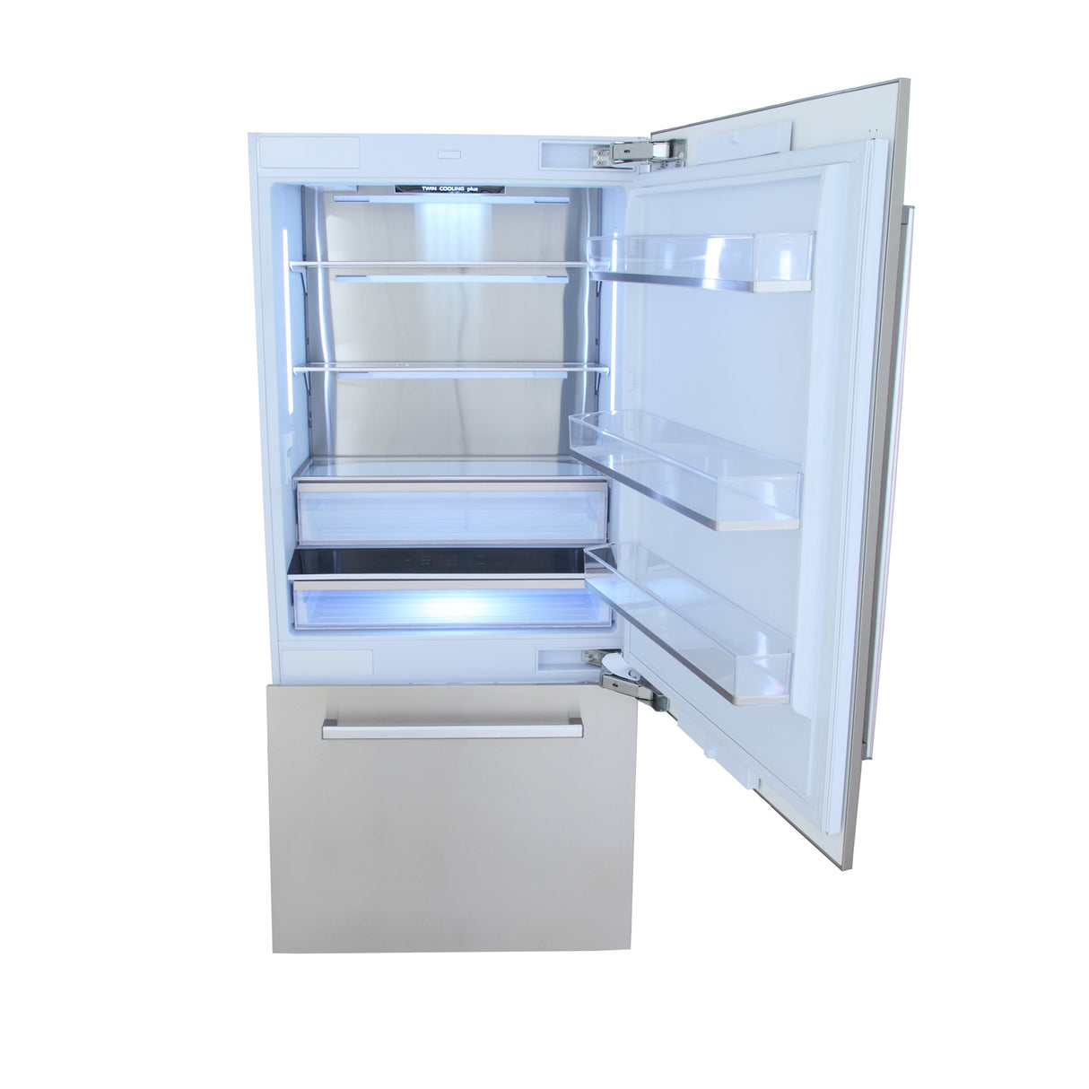 36 in. Width 19 8 cu. ft. Built In Bottom Freezer Refrigerator in Custom Panel Ready Counter Depth