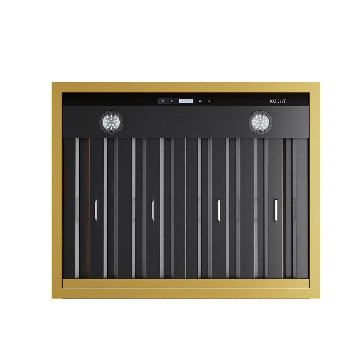 30 in. KUCHT 600 CFM Wall Mounted Range Hood in Titanium Stainless Steel with Gold Accents