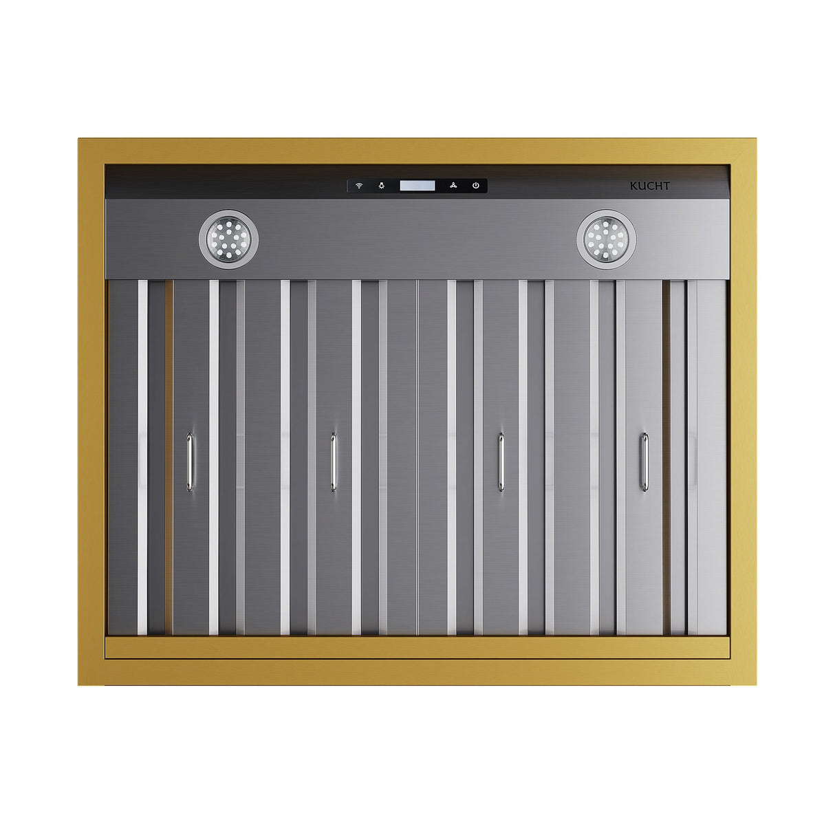 30 in. KUCHT 600 CFM Wall Mounted Range Hood in Stainless Steel with Gold Accents