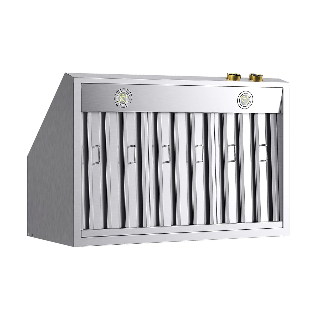 36 in. 900 1200 CFM Ducted Wall Mount Range Hood in Stainless Steel with Gold Accents and Digital Controls