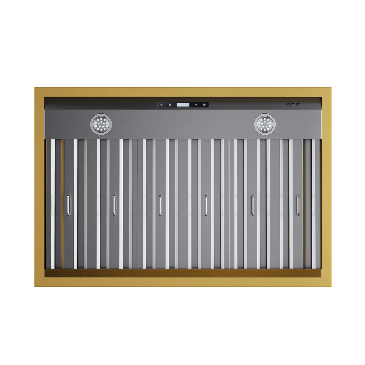 36 in. KUCHT 600 CFM Wall Mounted Range Hood in Stainless Steel with Gold Accents
