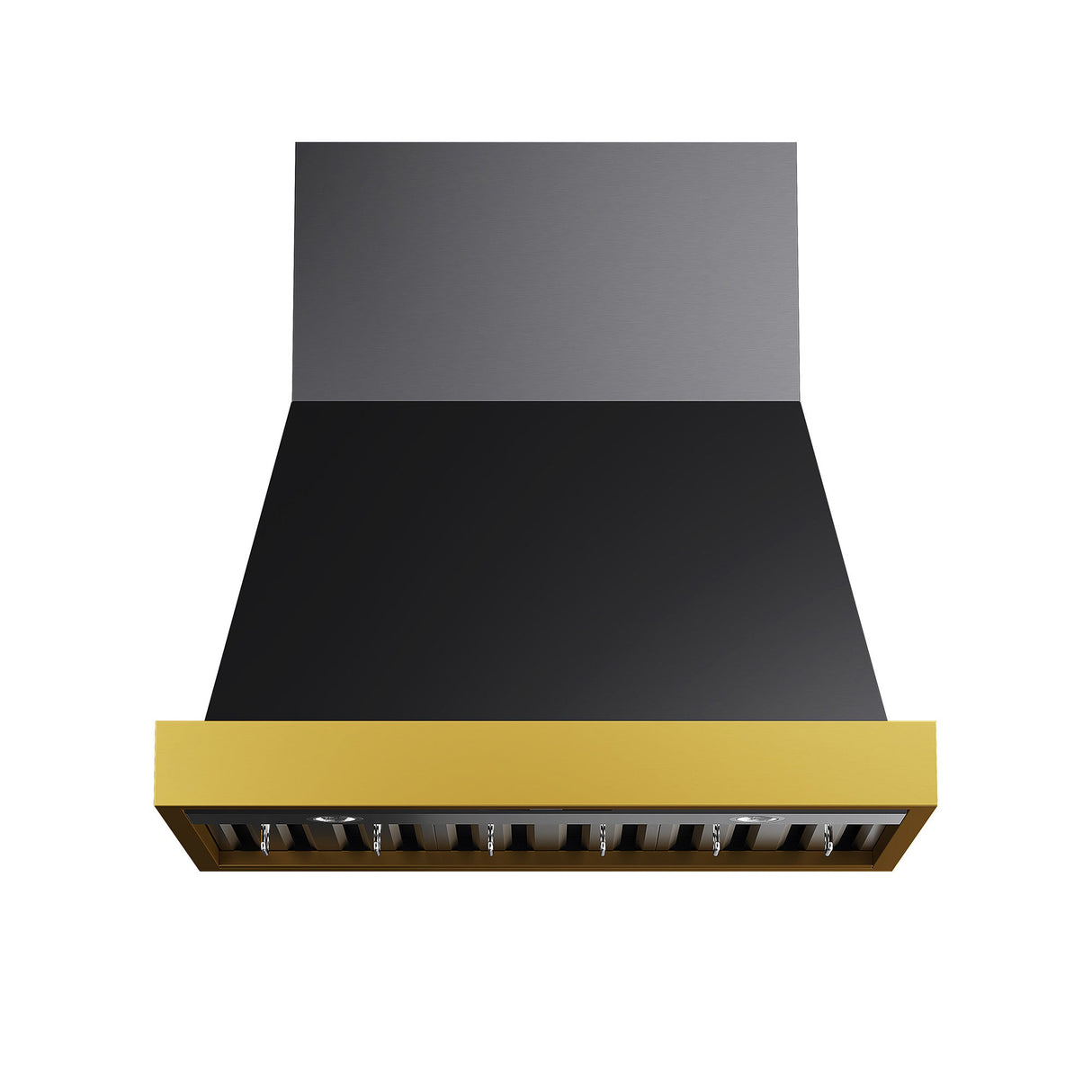 36 in. KUCHT 600 CFM Wall Mounted Range Hood in Titanium Stainless Steel with Gold Accents