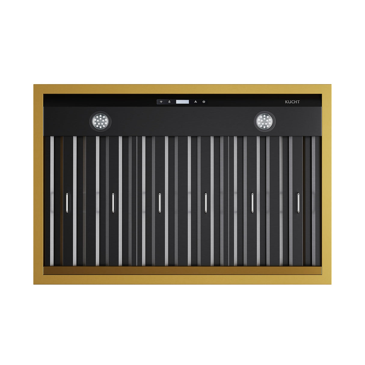 36 in. KUCHT 600 CFM Wall Mounted Range Hood in Titanium Stainless Steel with Gold Accents
