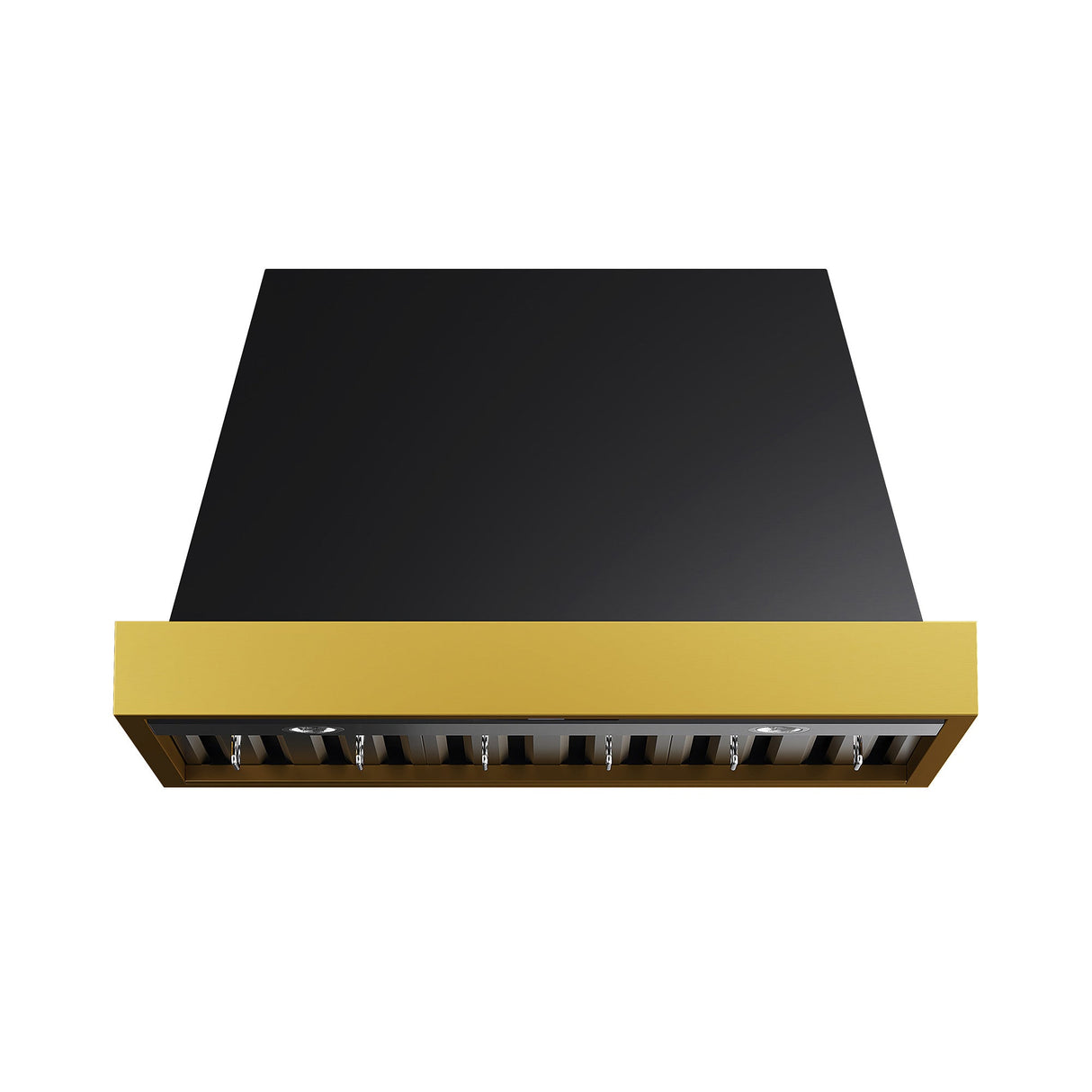 36 in. KUCHT 600 CFM Wall Mounted Range Hood in Titanium Stainless Steel with Gold Accents