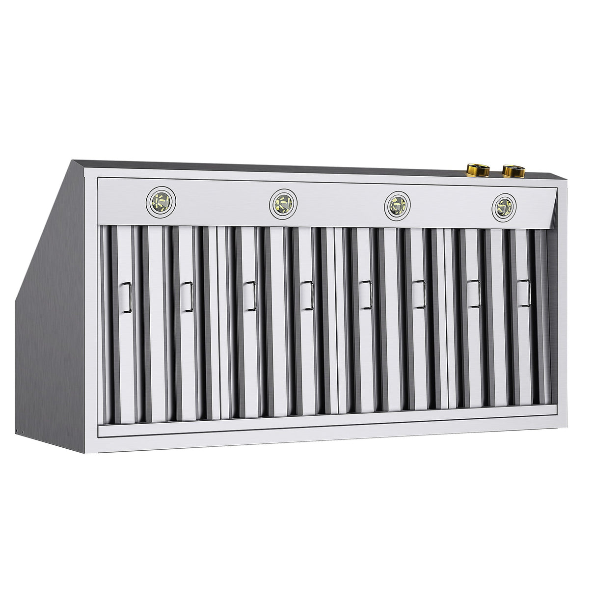 48 in. 900 1200 CFM Ducted Wall Mount Range Hood in Stainless Steel with Gold Accents and Digital Controls